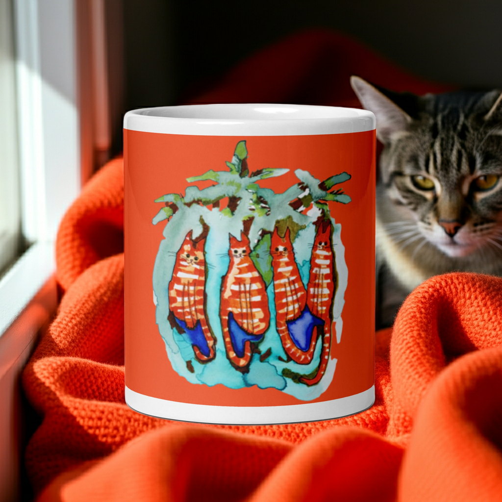 Four Ginger Cats Mug