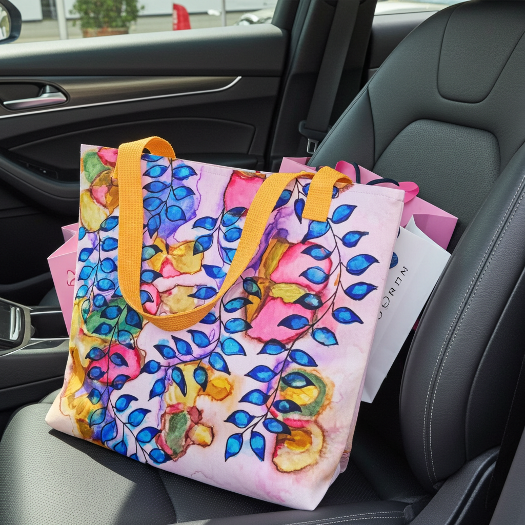 Royal Blue Leaves Tote bag