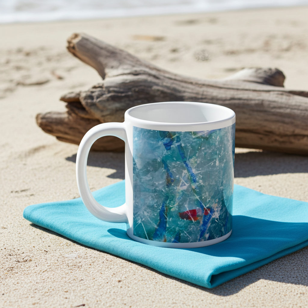 Aqua Sea Abstract Mug