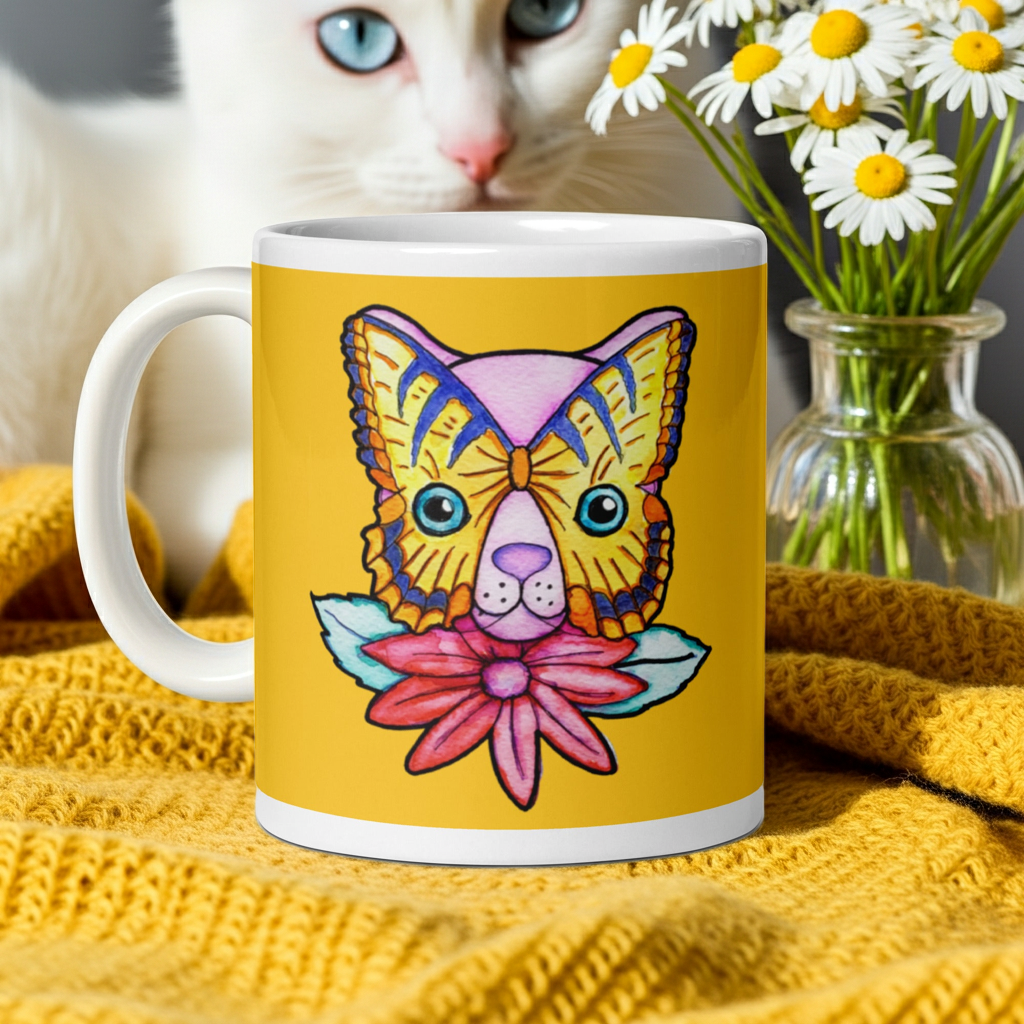 Kitty Flower Cat Mug