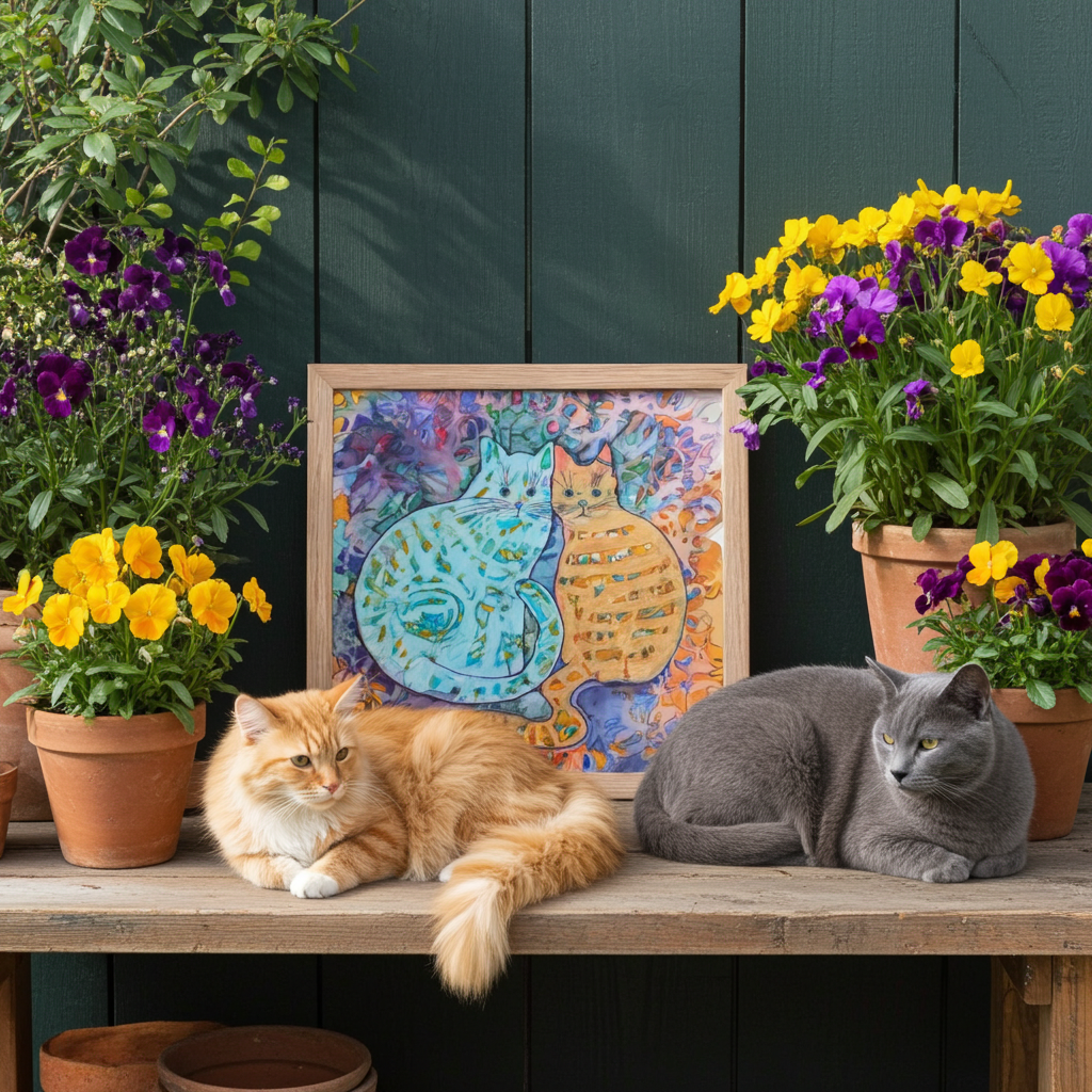 Cat Friends Framed Poster 12x12