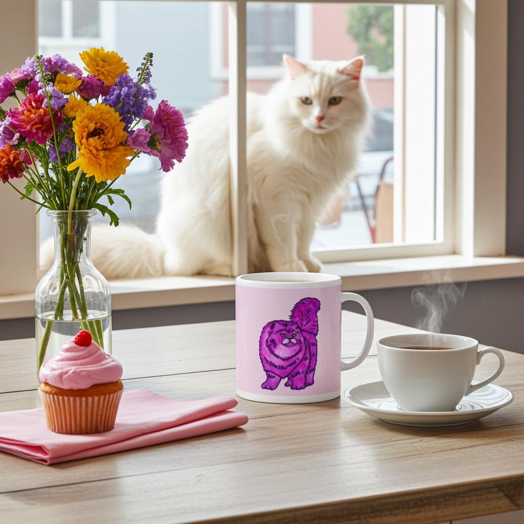 Pink Persian Cat Mug