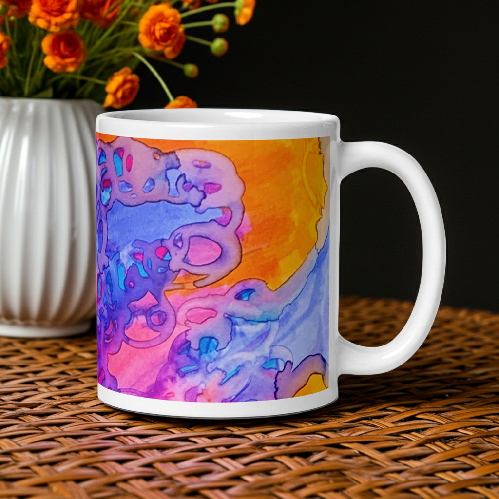 Carried Away Abstract White Mug