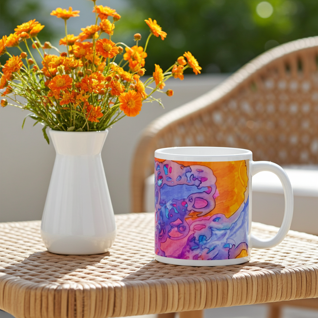 Carried Away Abstract White Mug