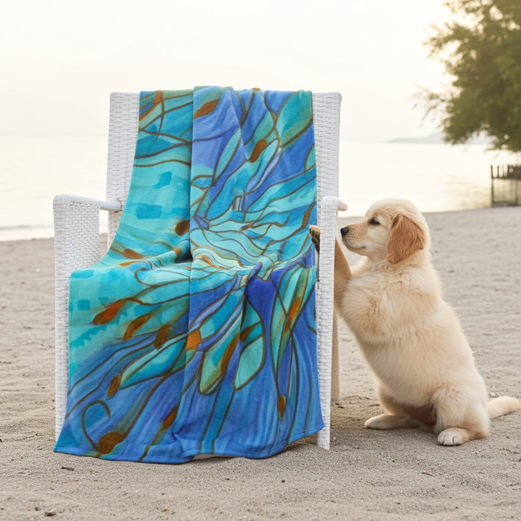 Low Tide Abstract Throw Blanket