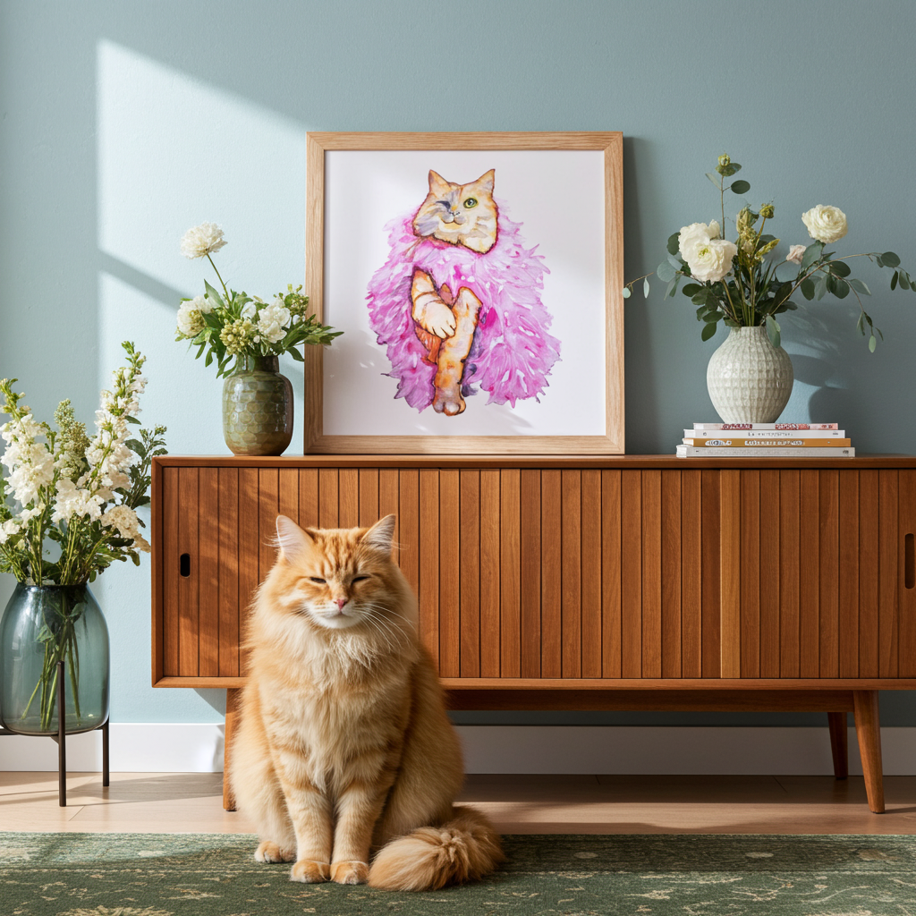 Boa Wink Cat Framed Poster 12x12