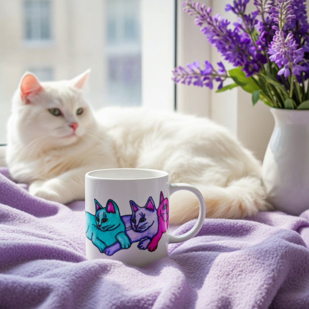 Color Cats White Mug