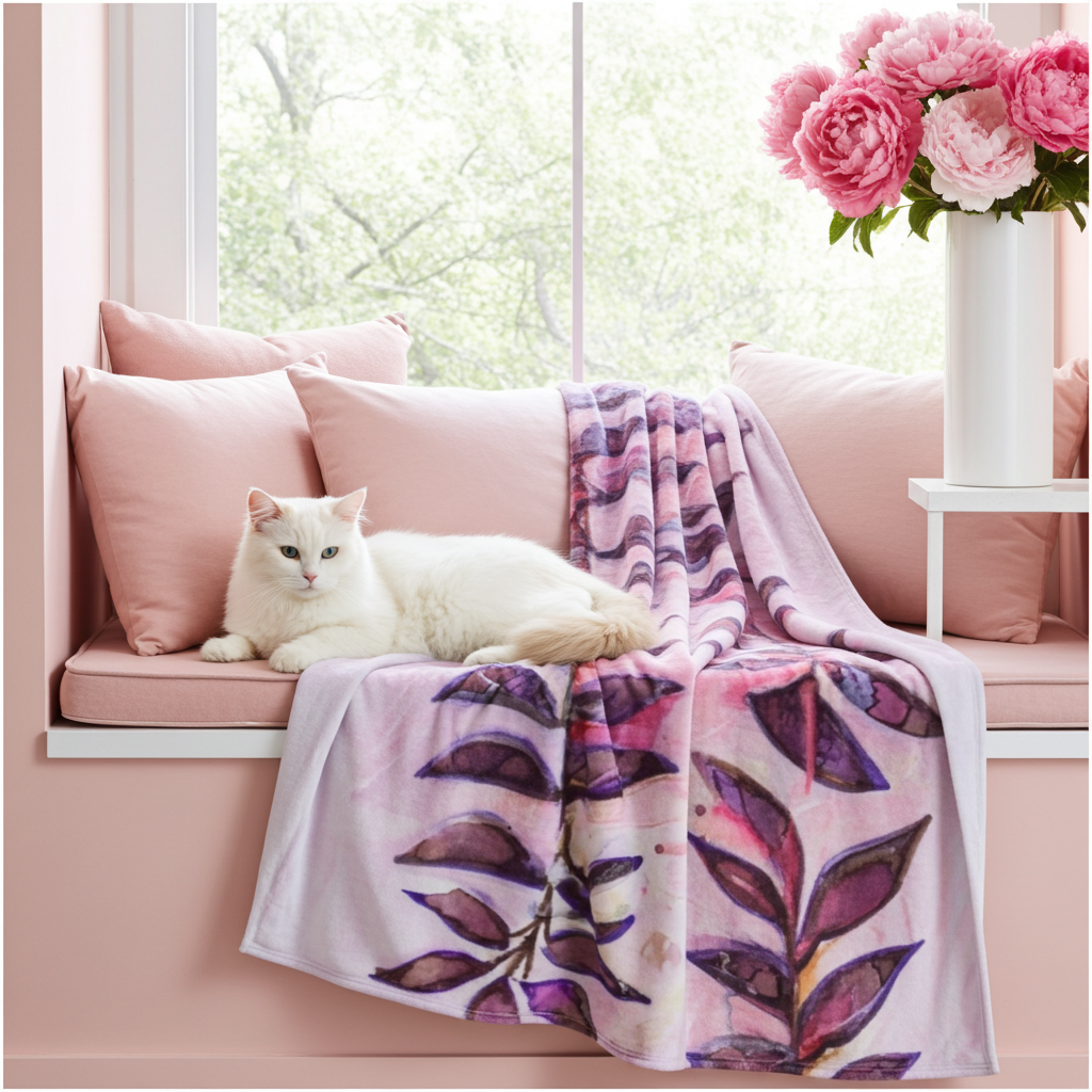 Light Rain Leaves Throw Blanket