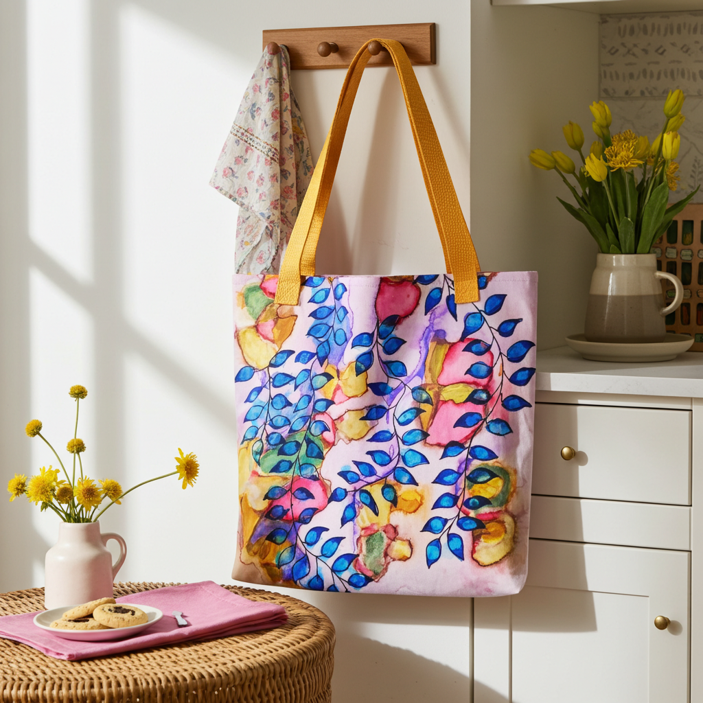 Royal Blue Leaves Tote bag