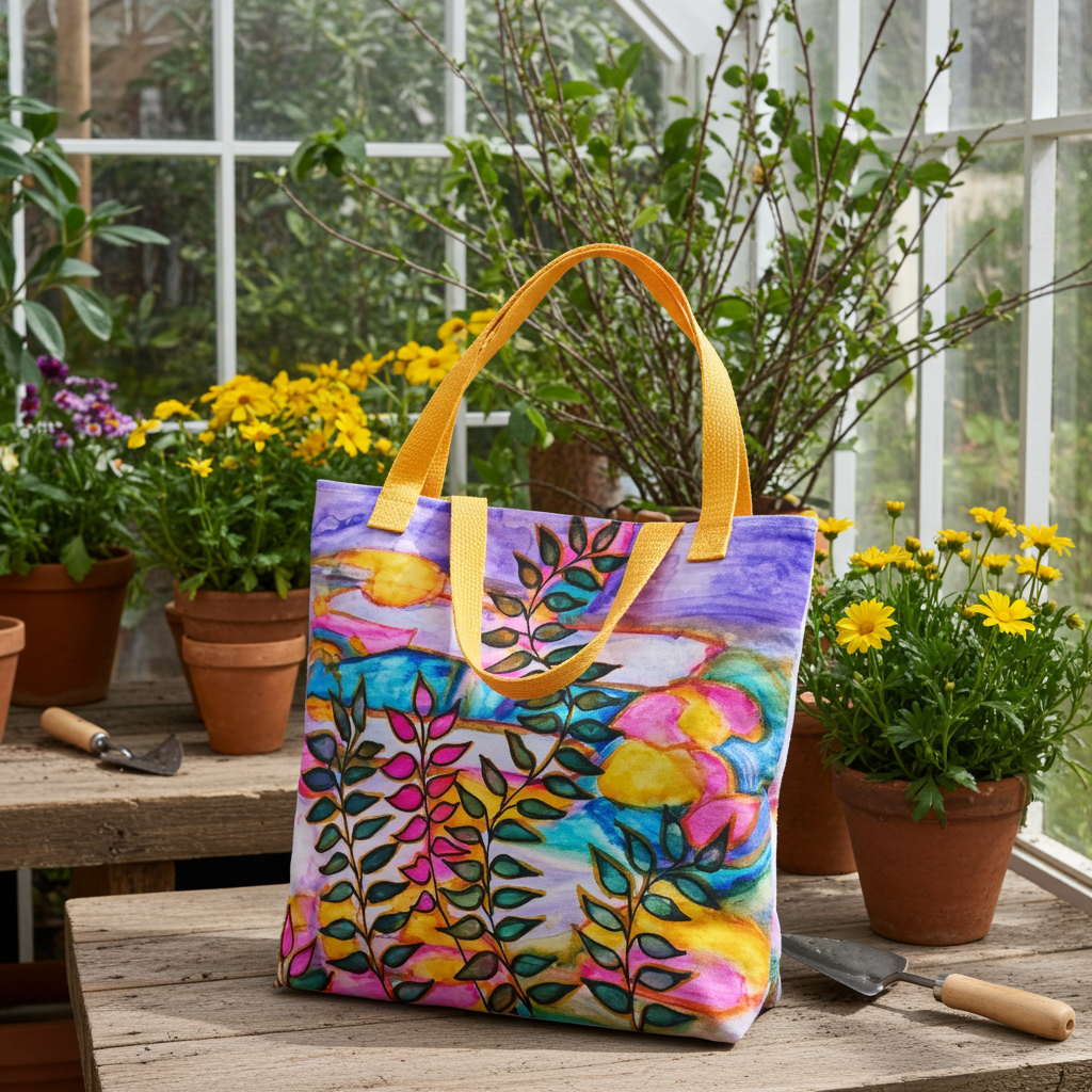 Neon Leaves Tote bag