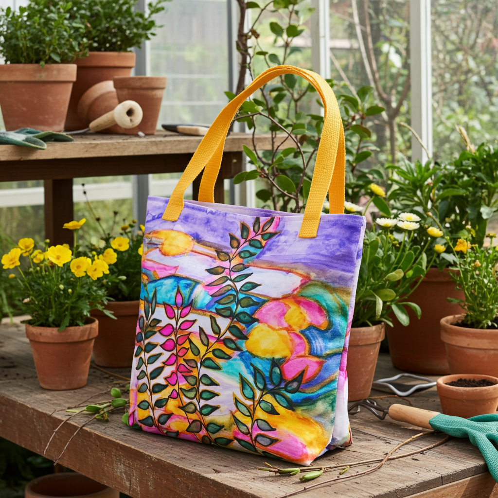 Neon Leaves Tote bag