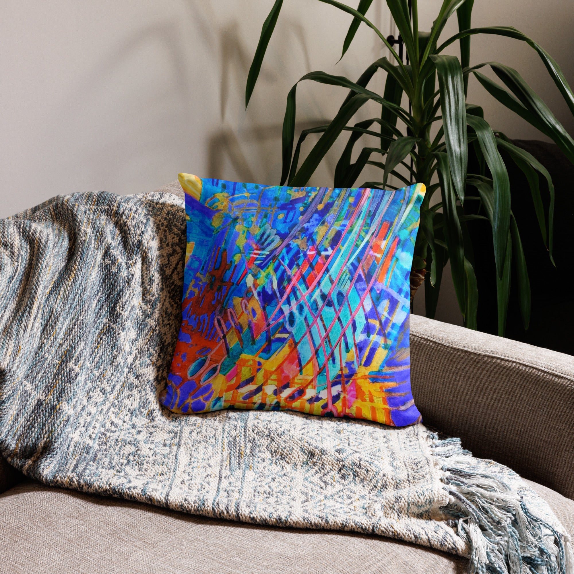 Ray of Hope Abstract Throw Pillow