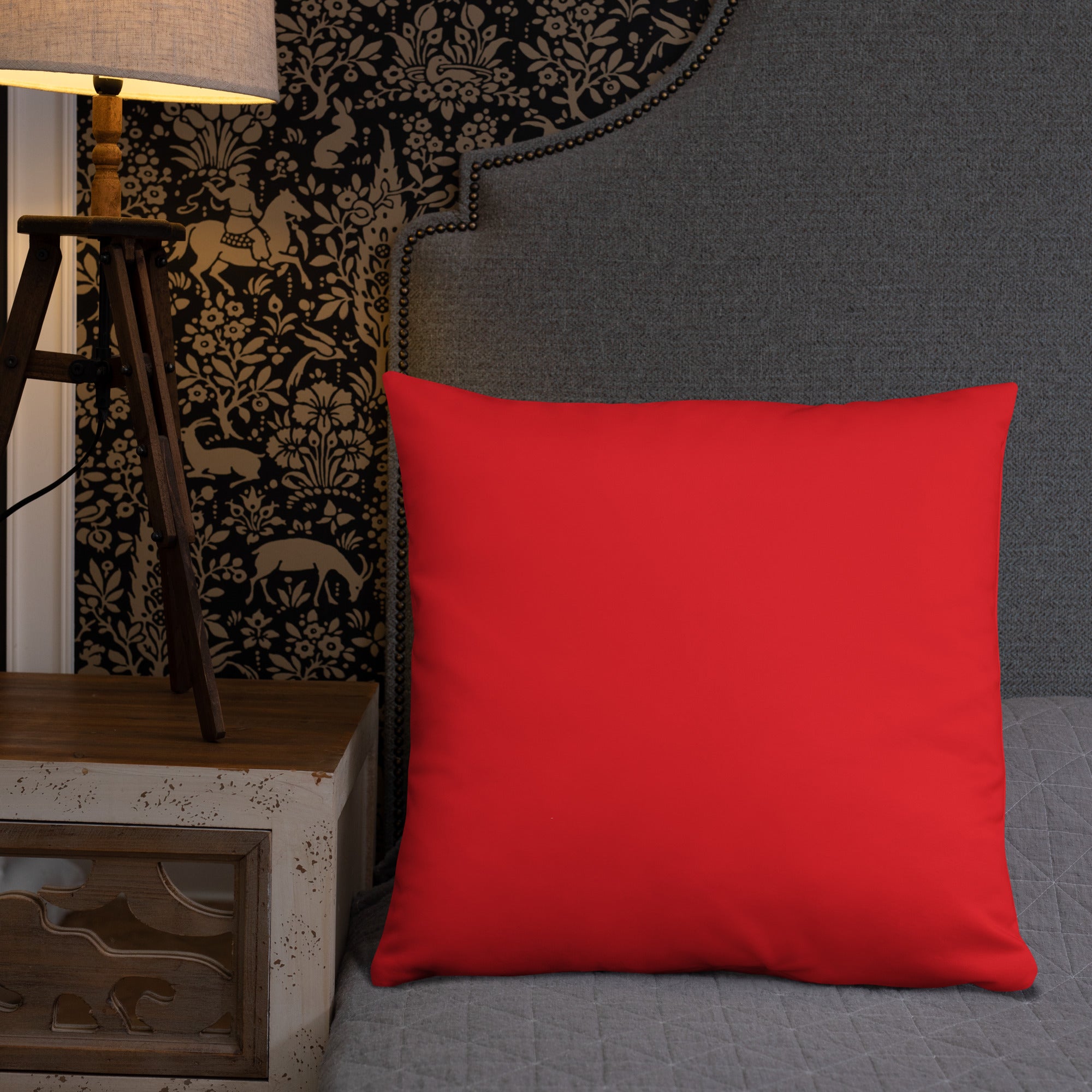 Red Garden Abstract Throw Pillow