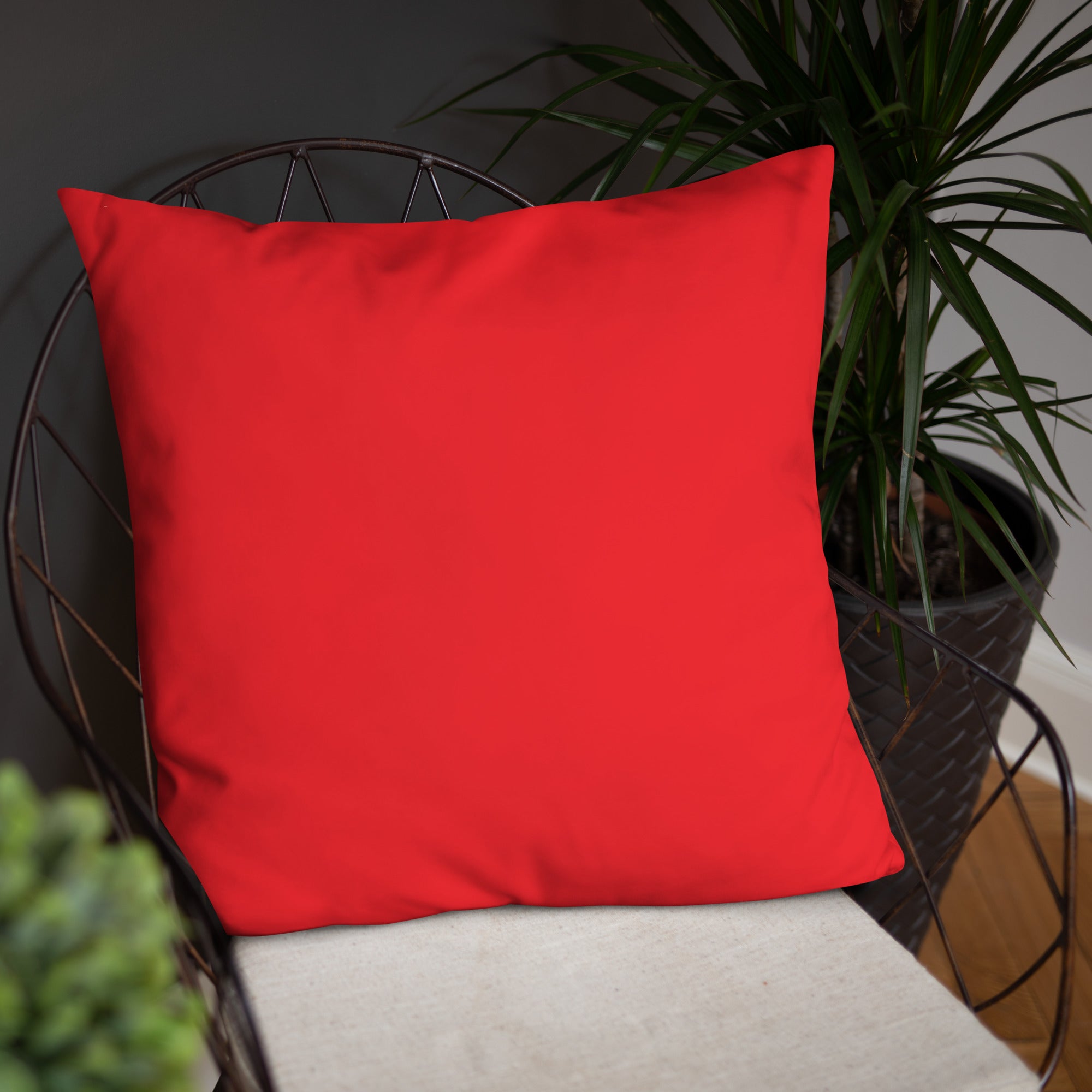 Red Garden Abstract Throw Pillow