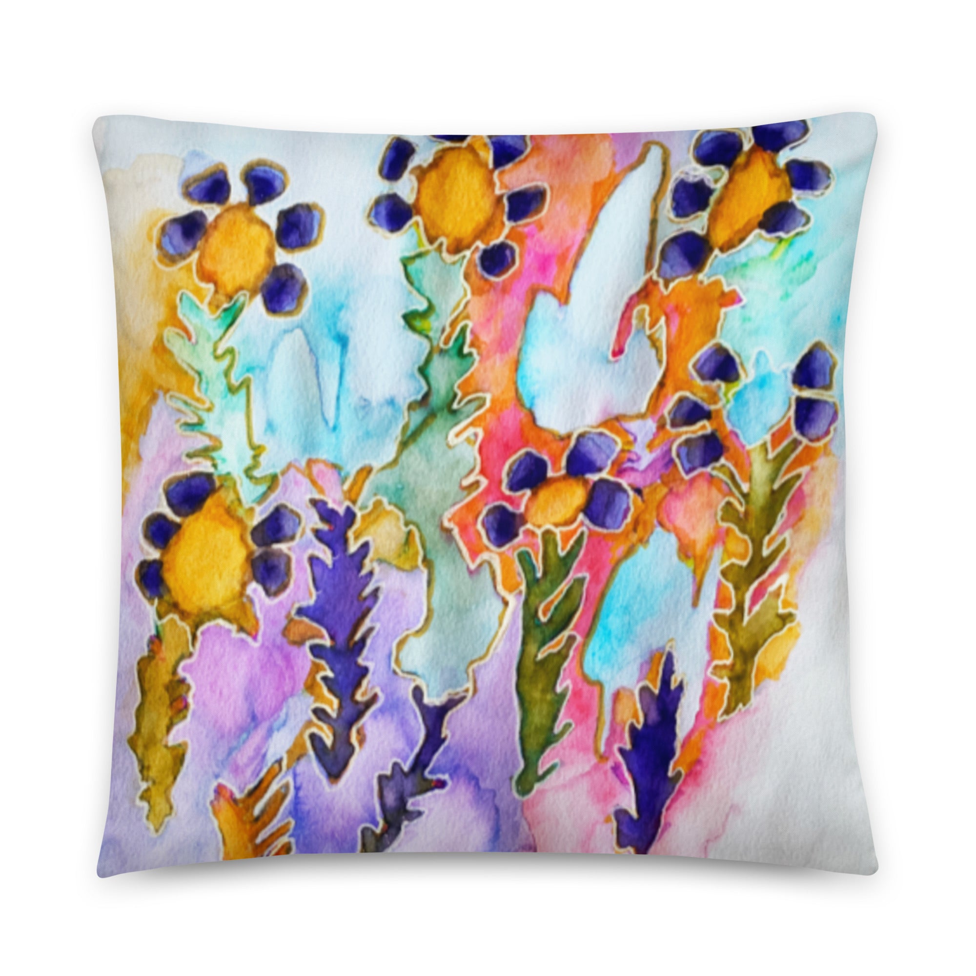 Dark Blooms Throw Pillow