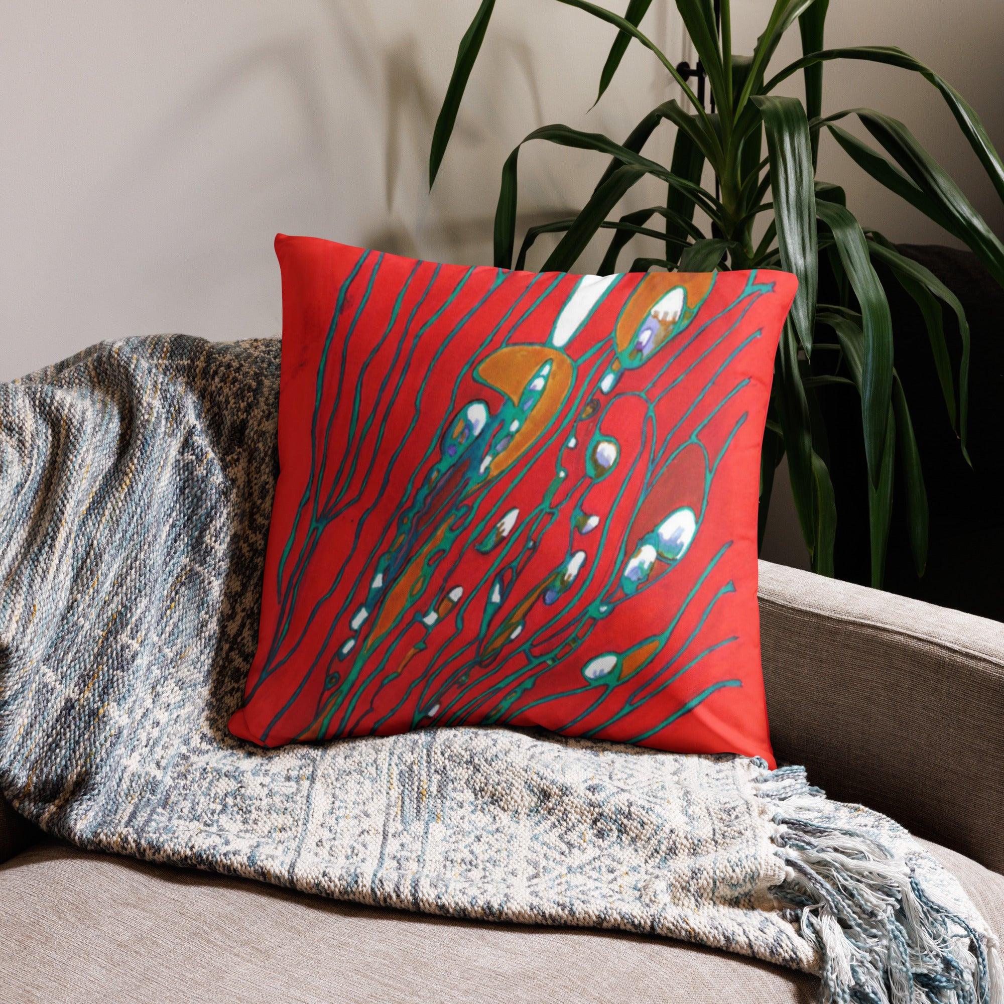 August Abstract Throw Pillow
