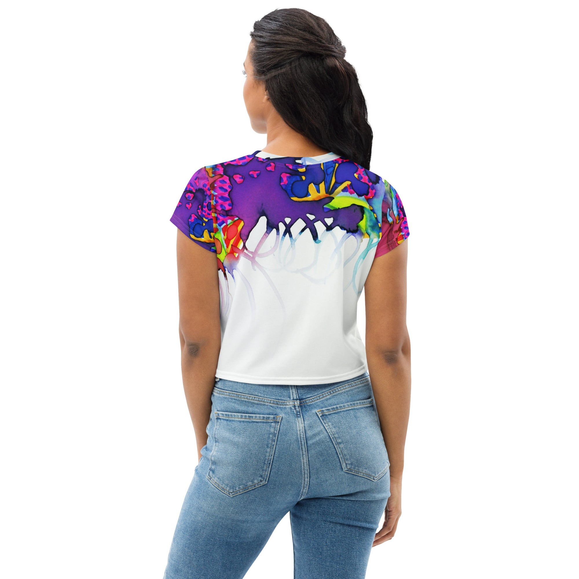 Tickles Top Abstract Crop T-Shirt