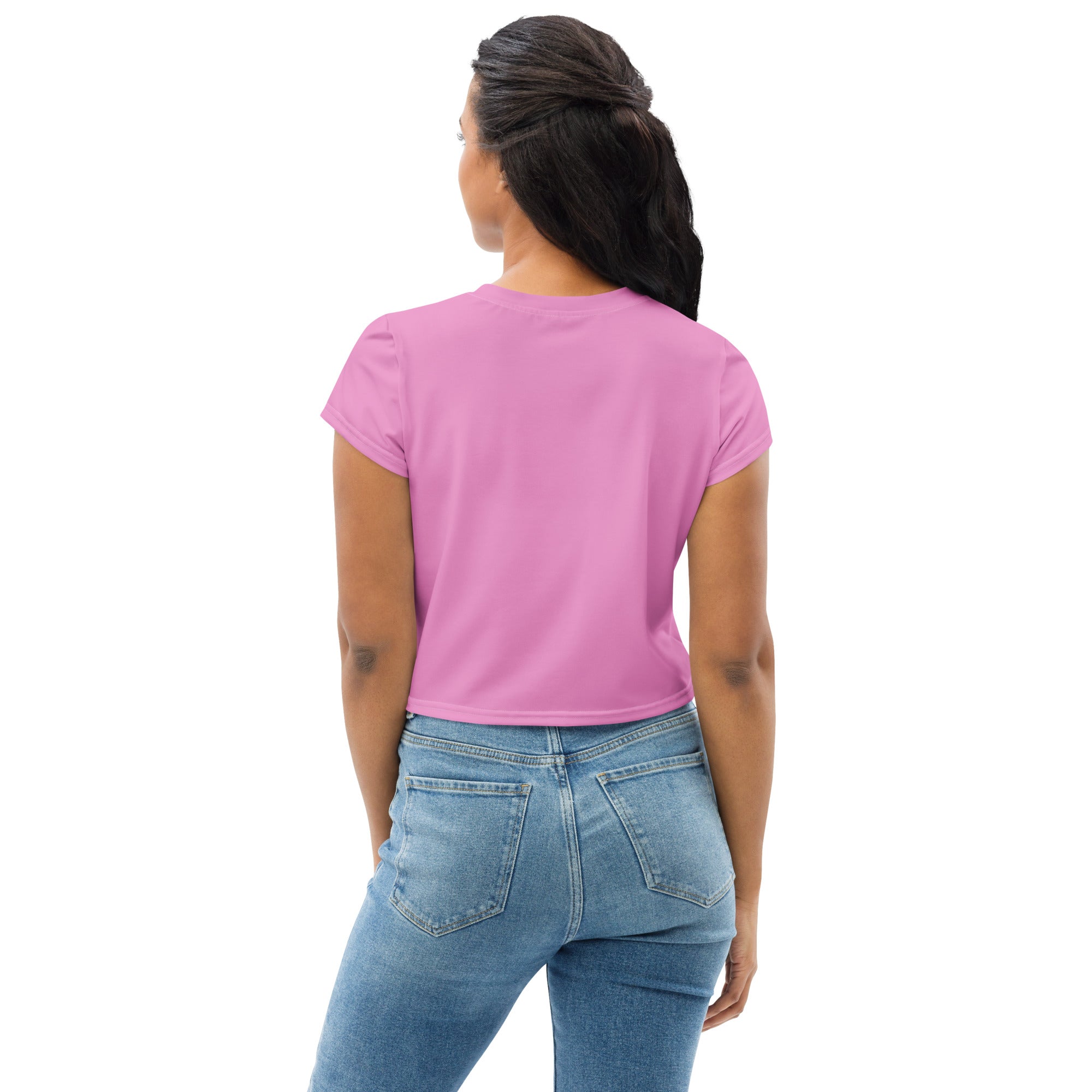 Big Pink Cat Crop T-shirt