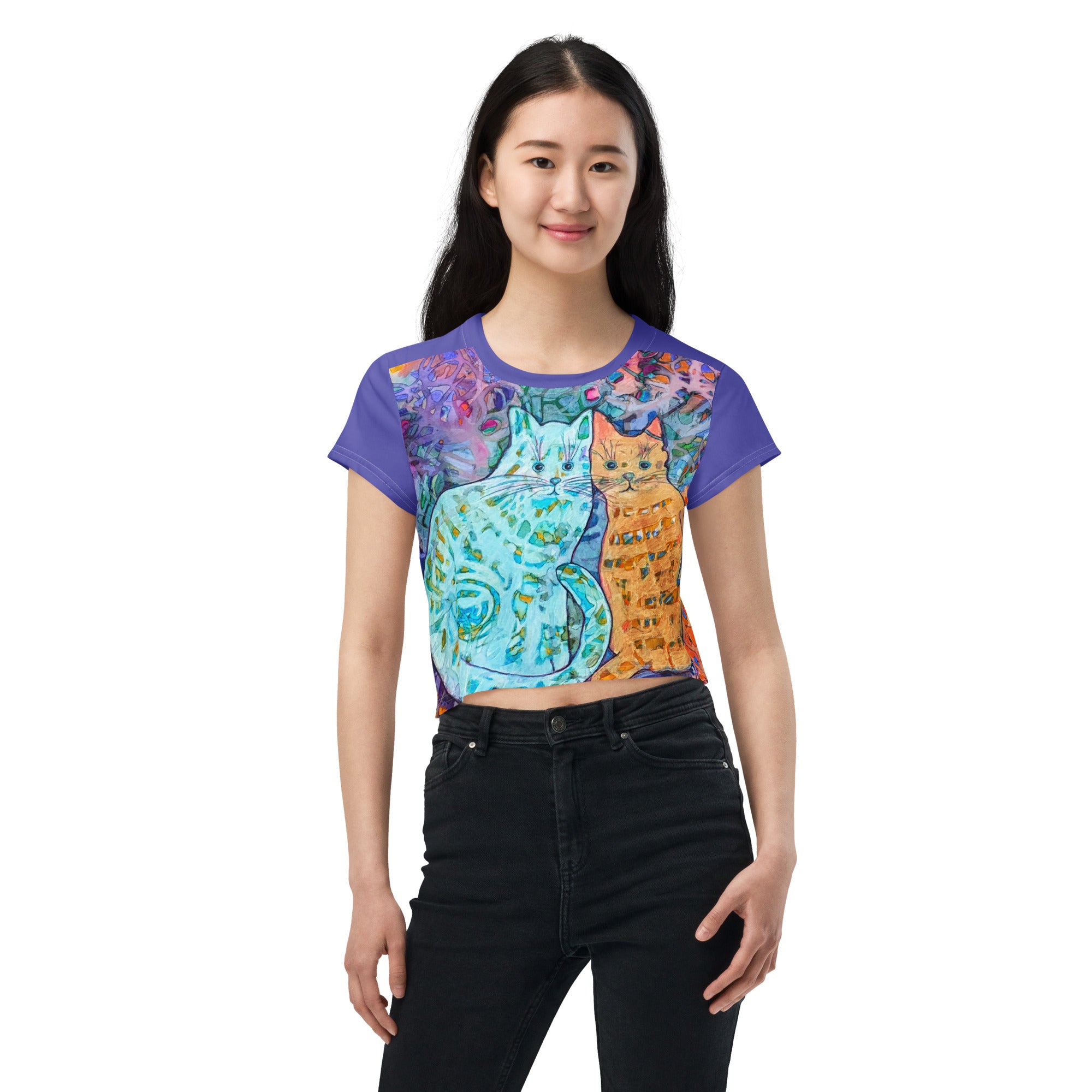 Cat Friends Crop T-Shirt