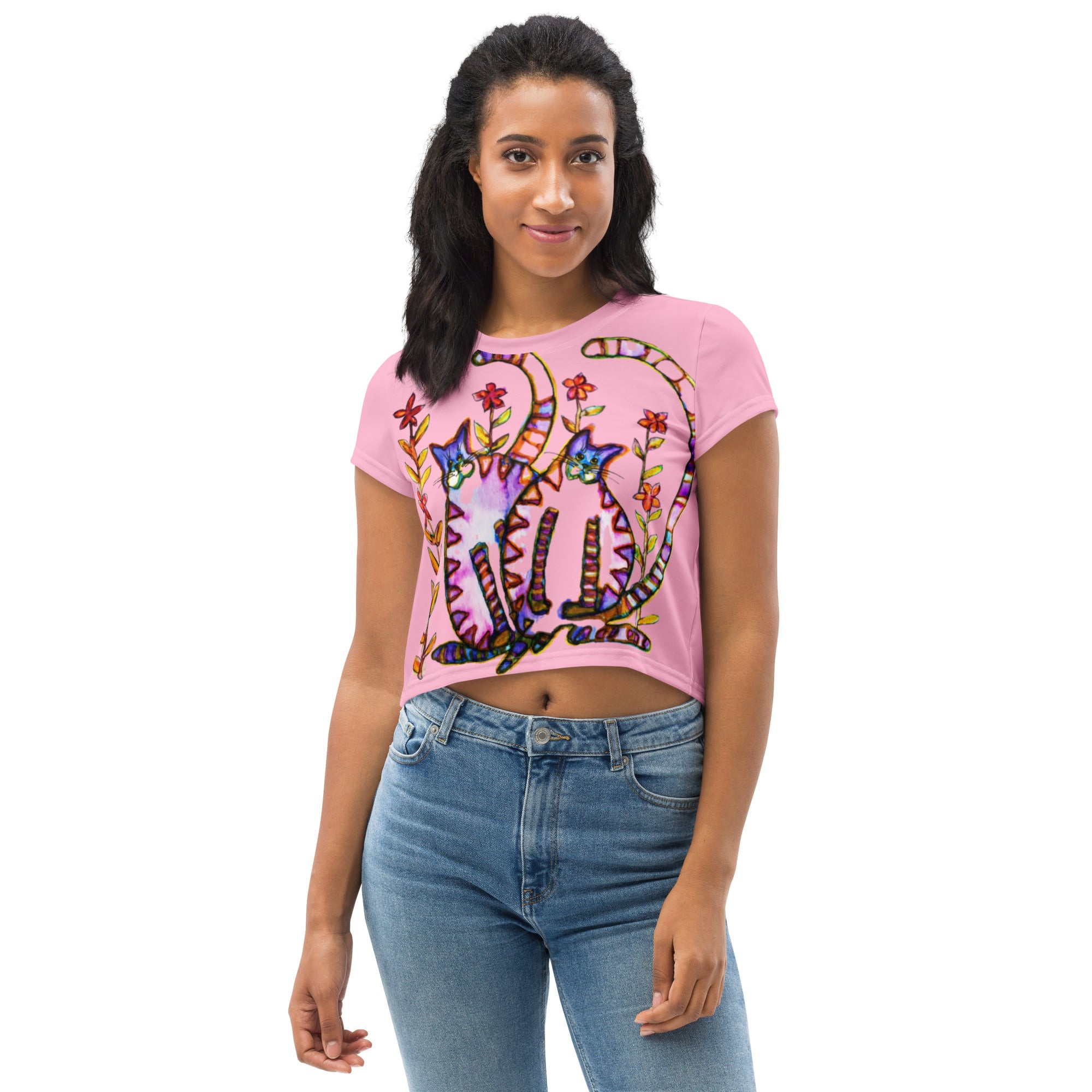 Big Cat Buddies Crop T-Shirt