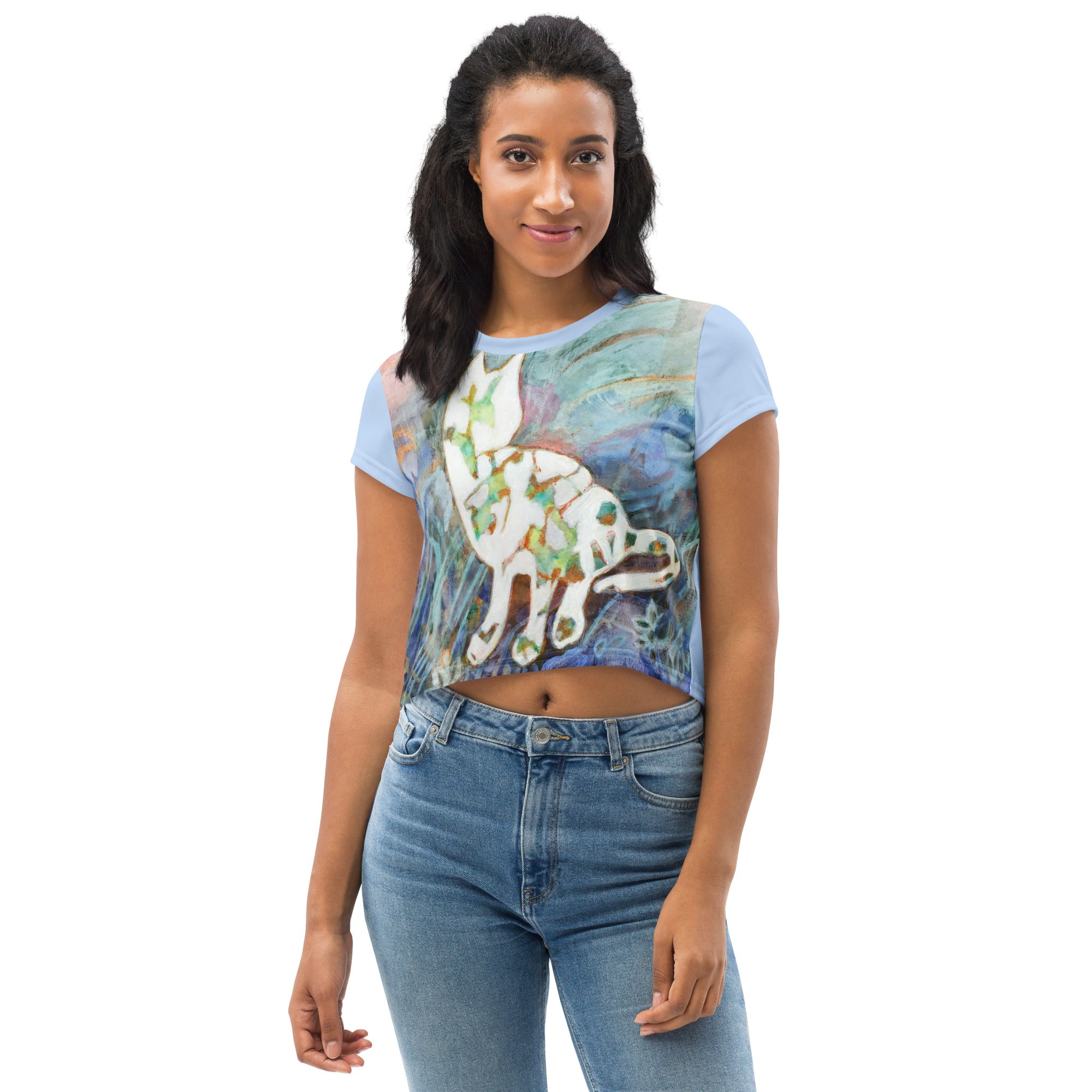 Cat Silhouette Crop T-Shirt