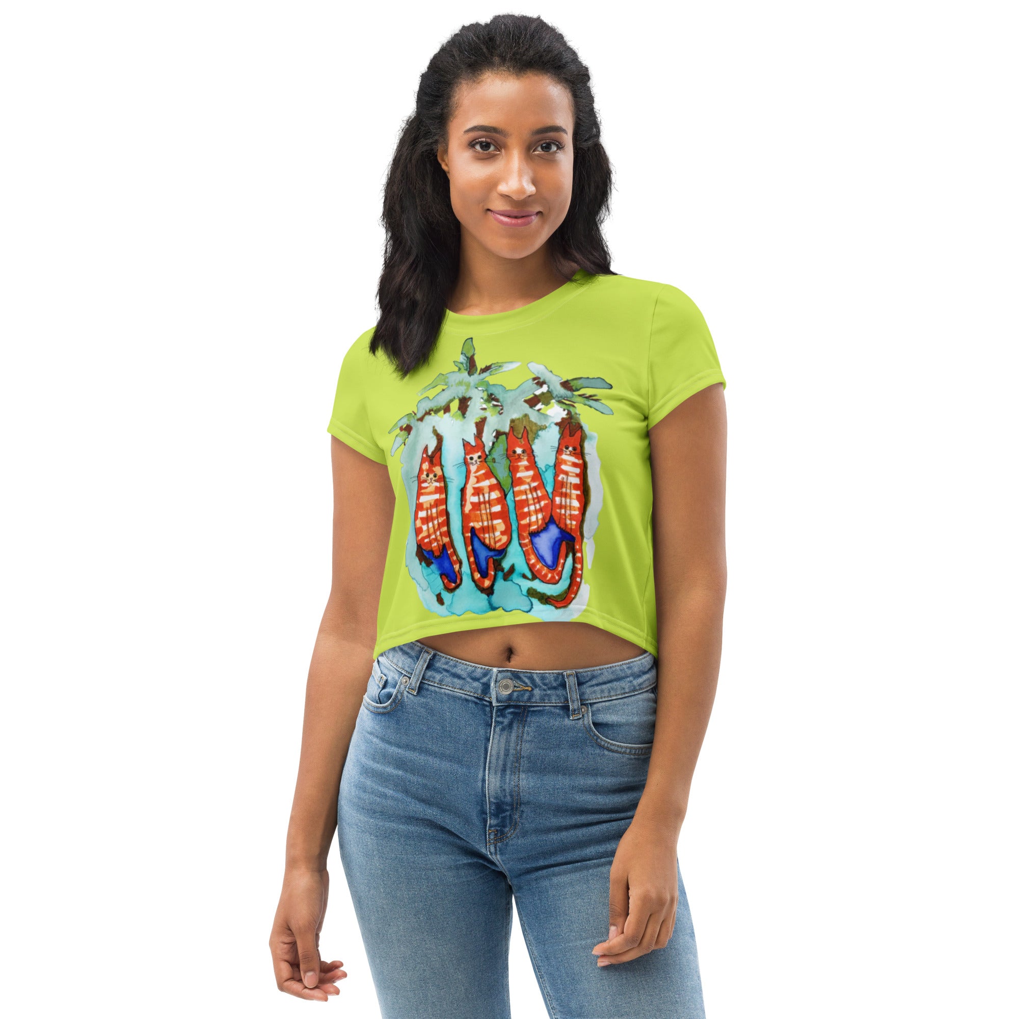 Four Ginger Cats Crop T-shirt