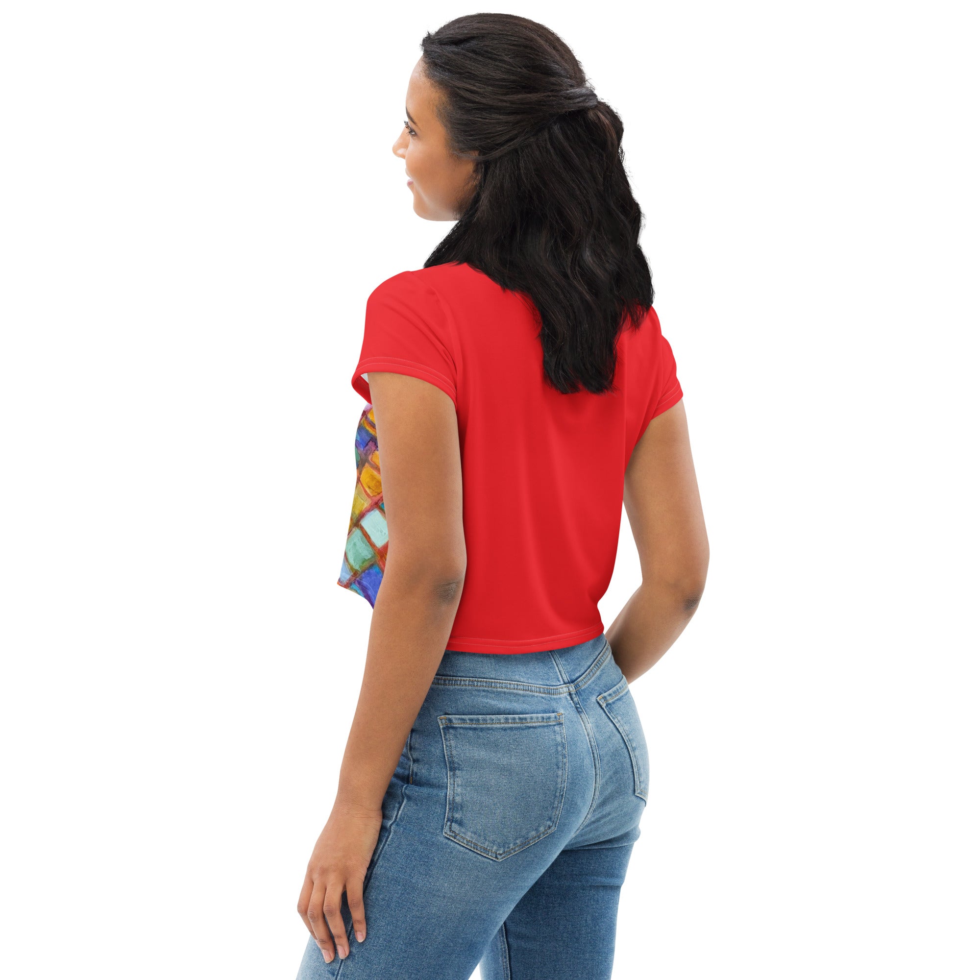 Checkers Cat Crop T-shirt