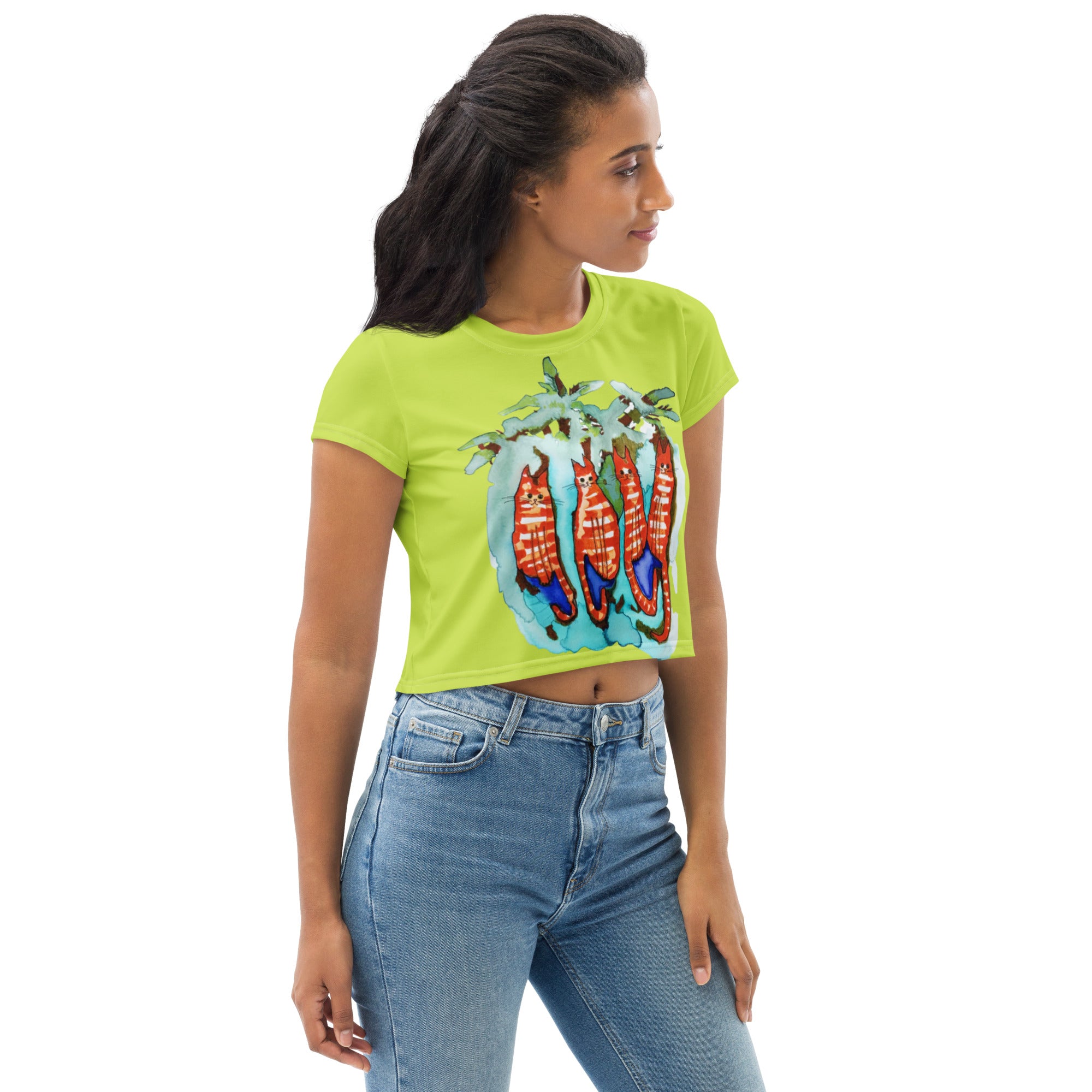 Four Ginger Cats Crop T-shirt