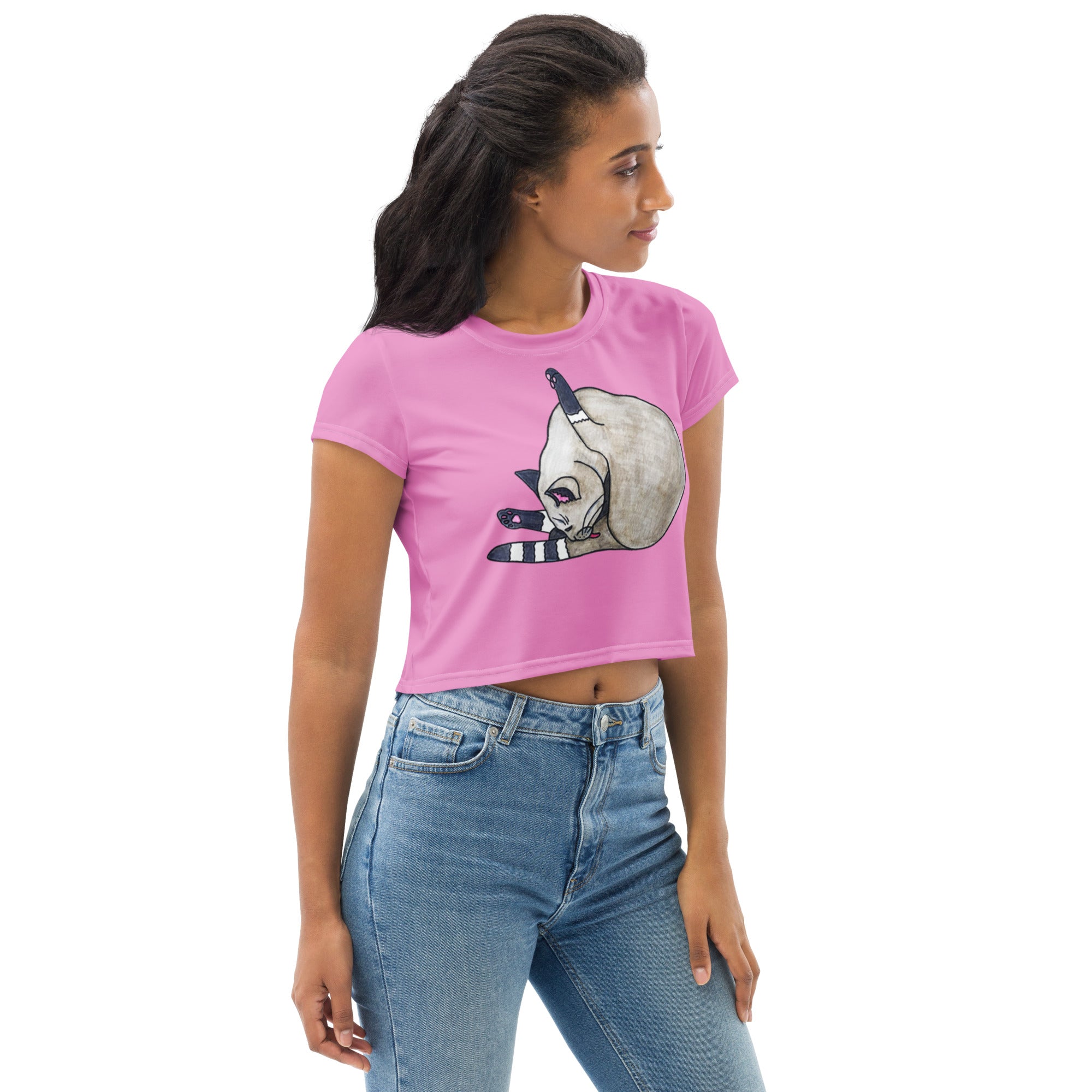 Bath Time Cat Crop T-shirt