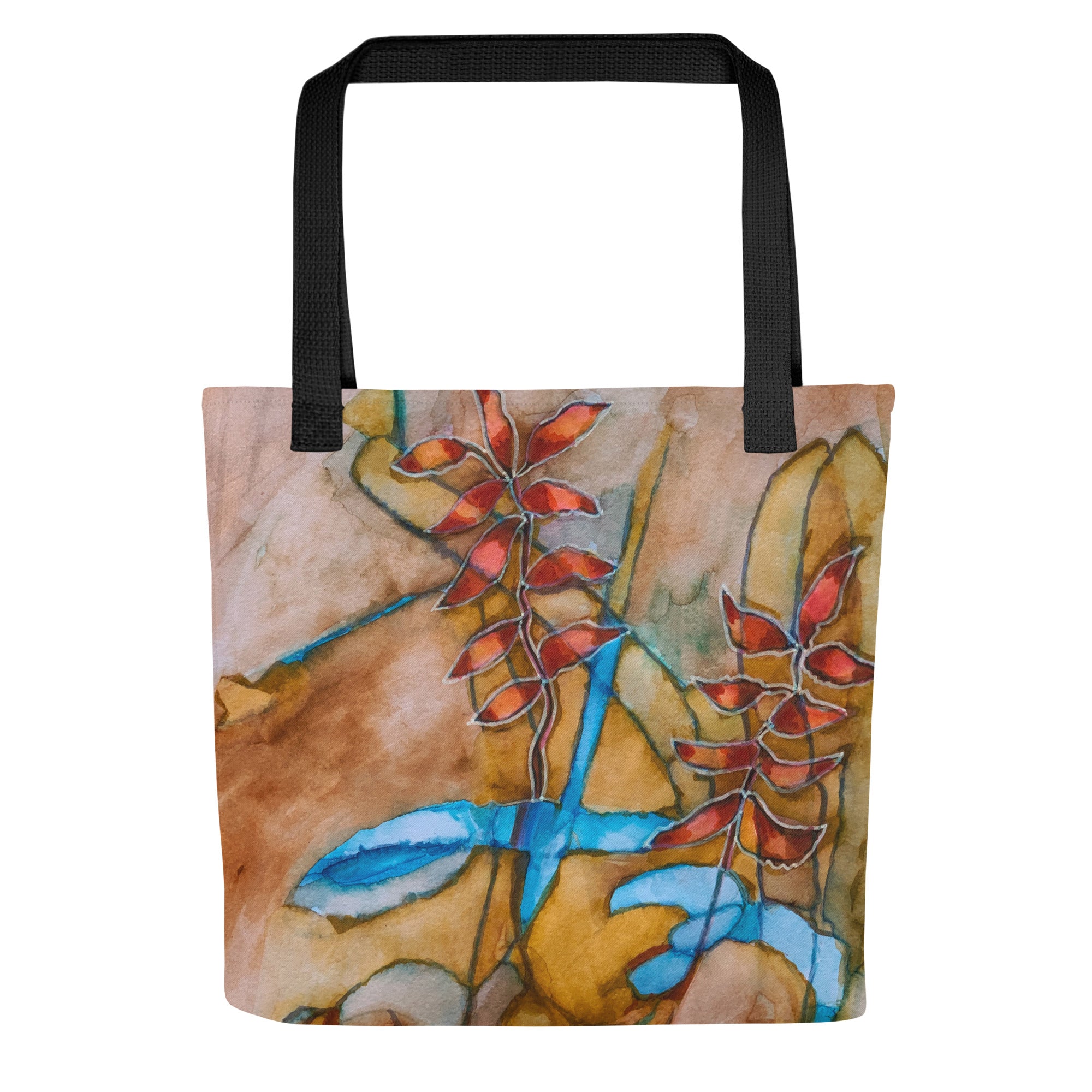 Teal Ribbon Leaves Tote bag