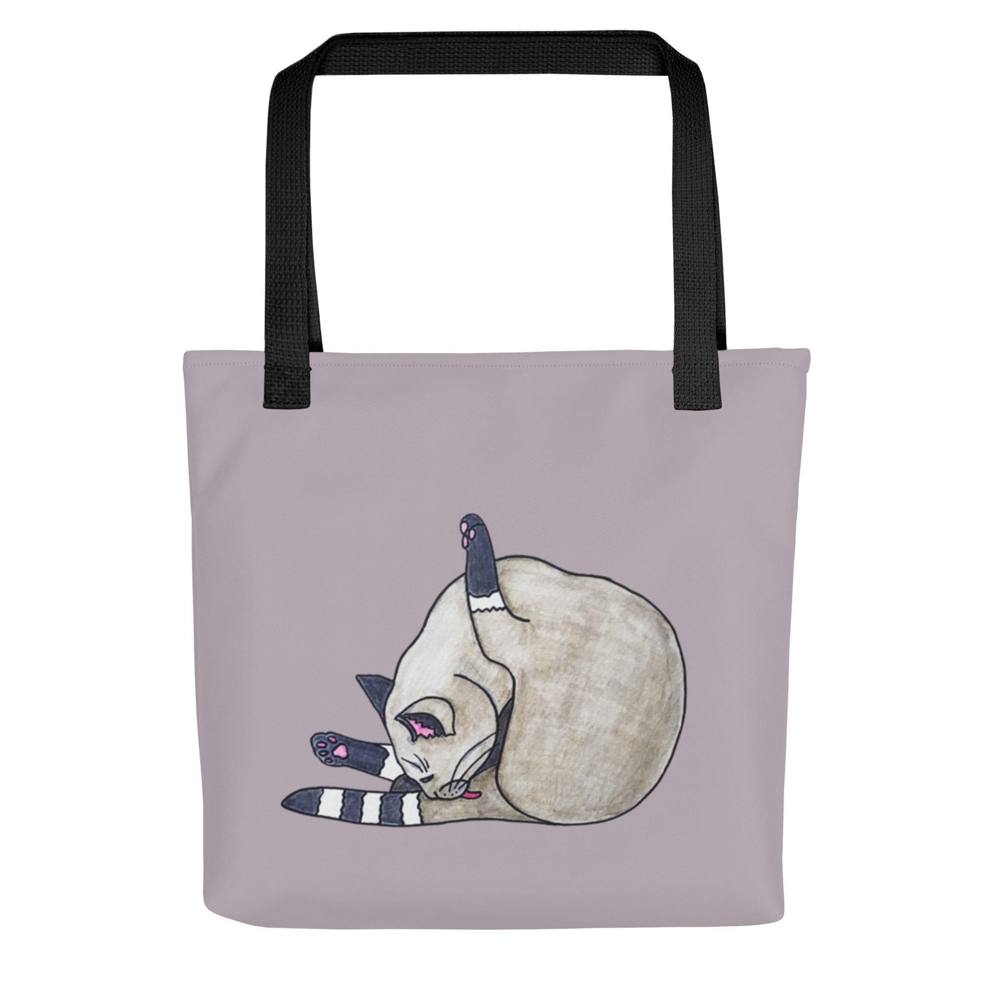 Bath Time Cat Tote Bag Gray