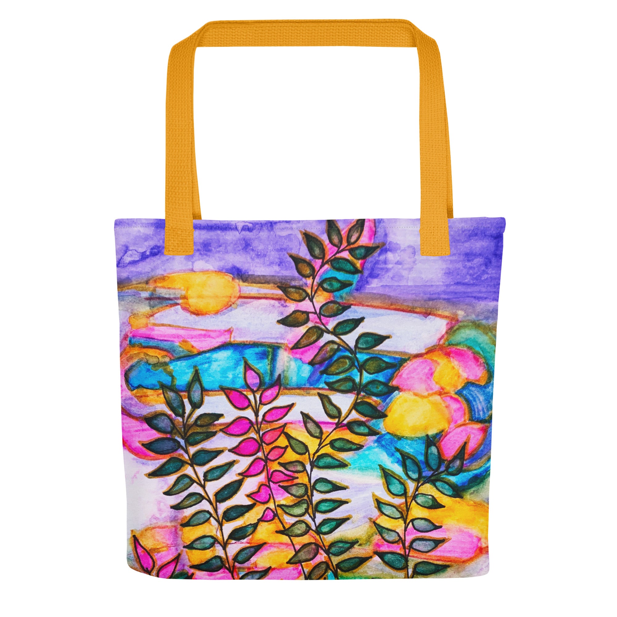 Neon Leaves Tote bag