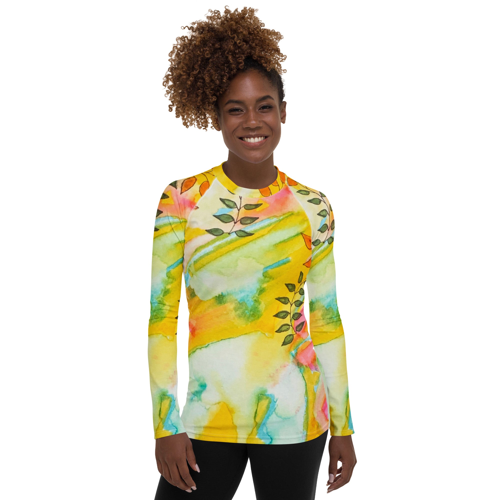 Sunny Leaves Abstract Women's Sun Shirt