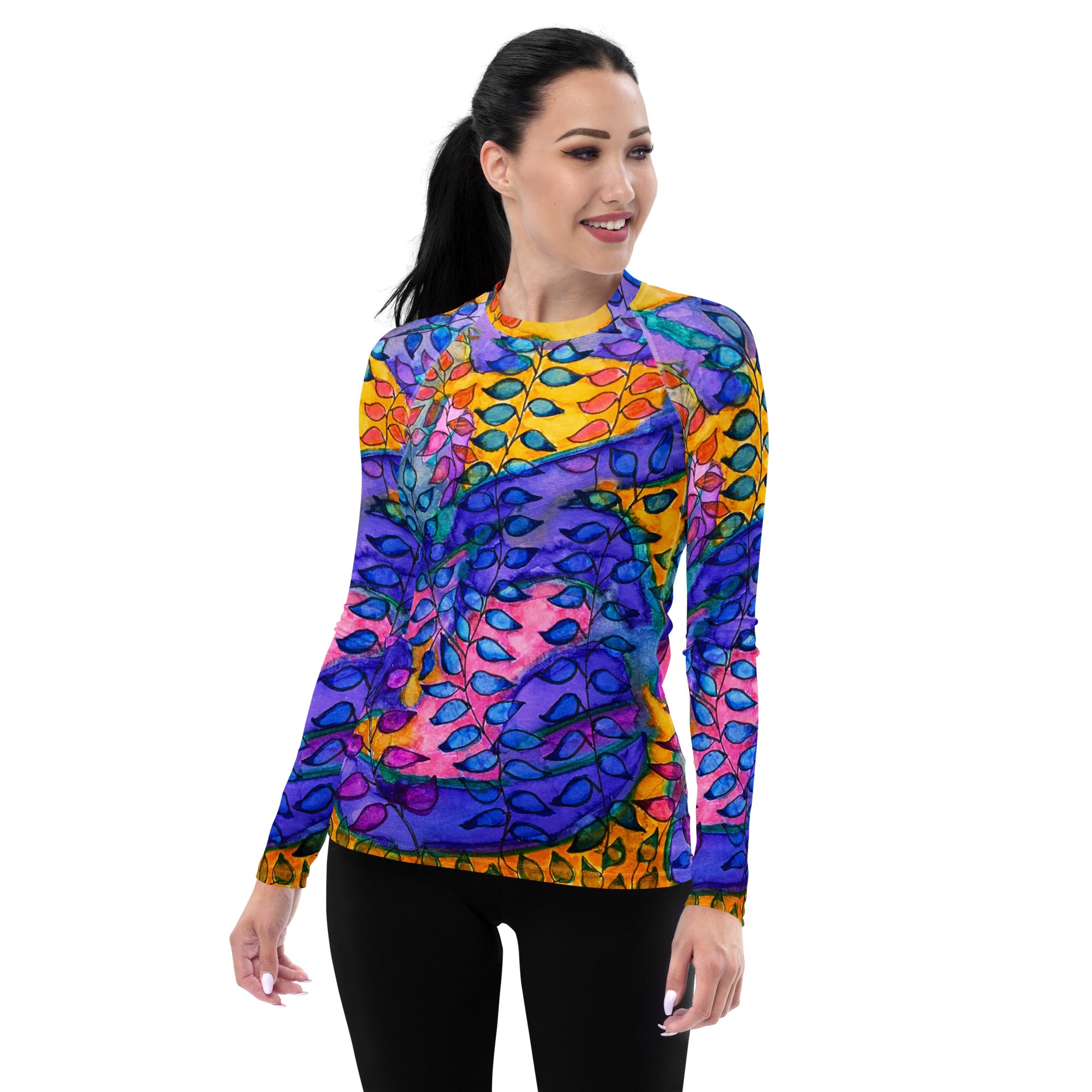 Sunrise Leaves Abstract Women's Sun Shirt