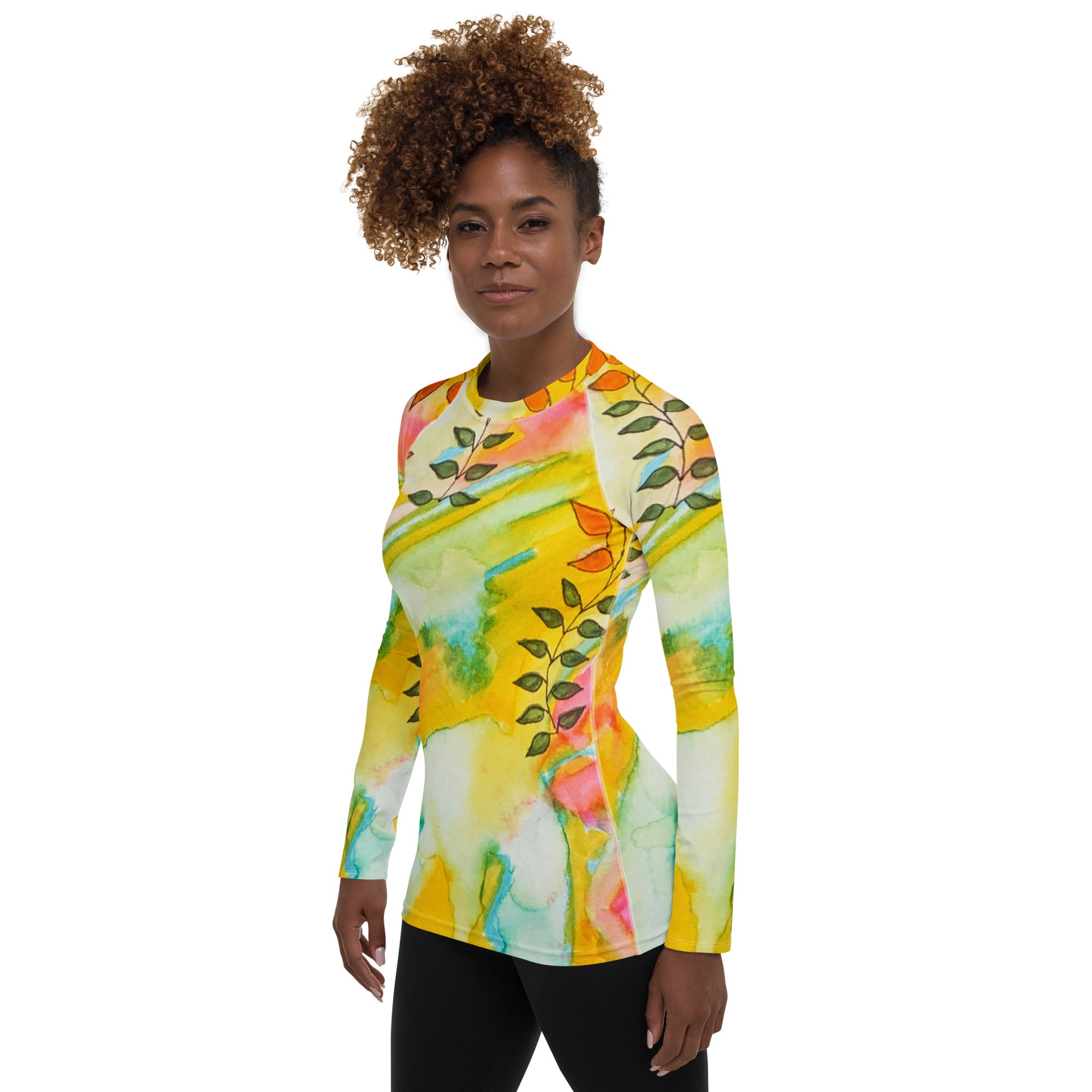 Sunny Leaves Abstract Women's Sun Shirt