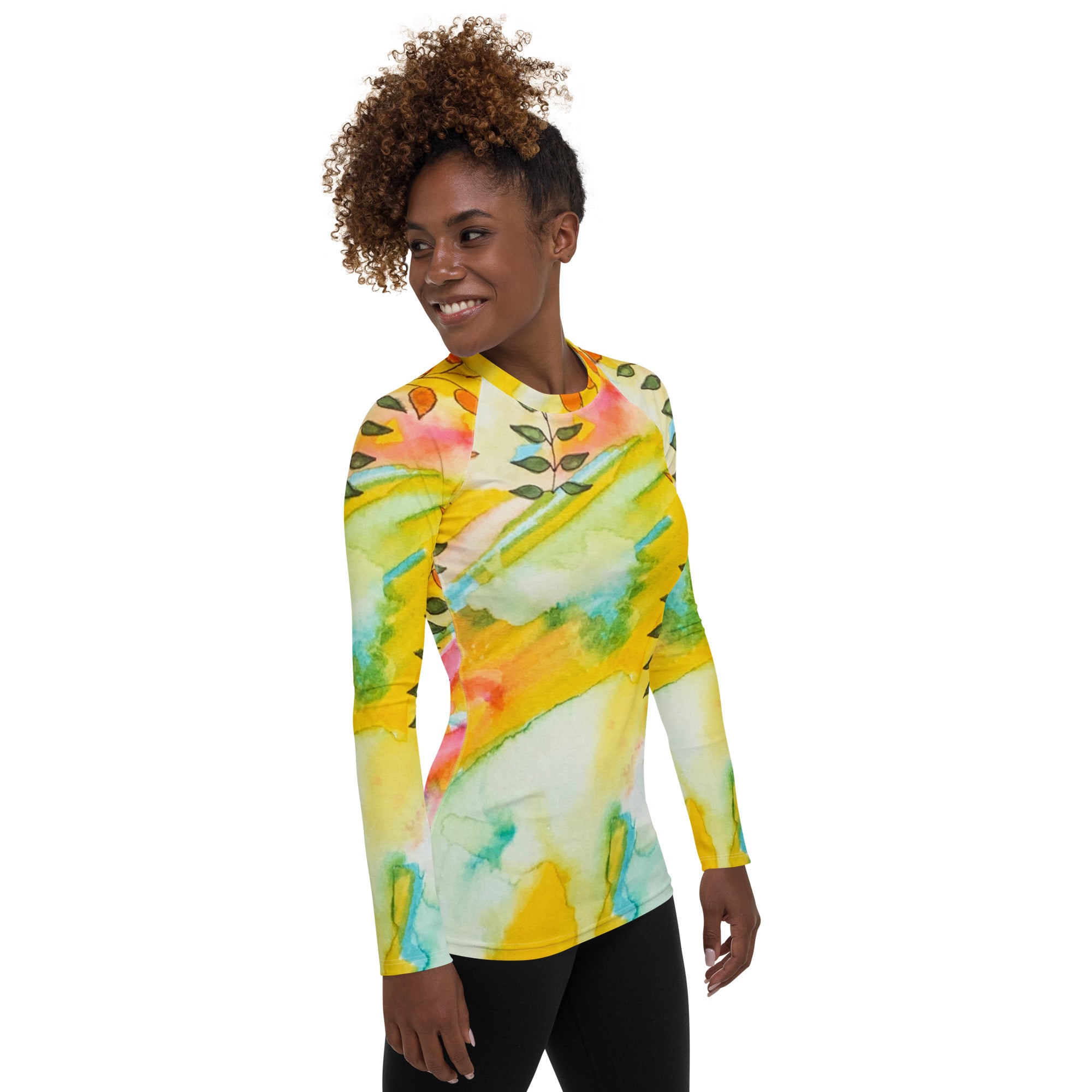 Sunny Leaves Abstract Women's Sun Shirt