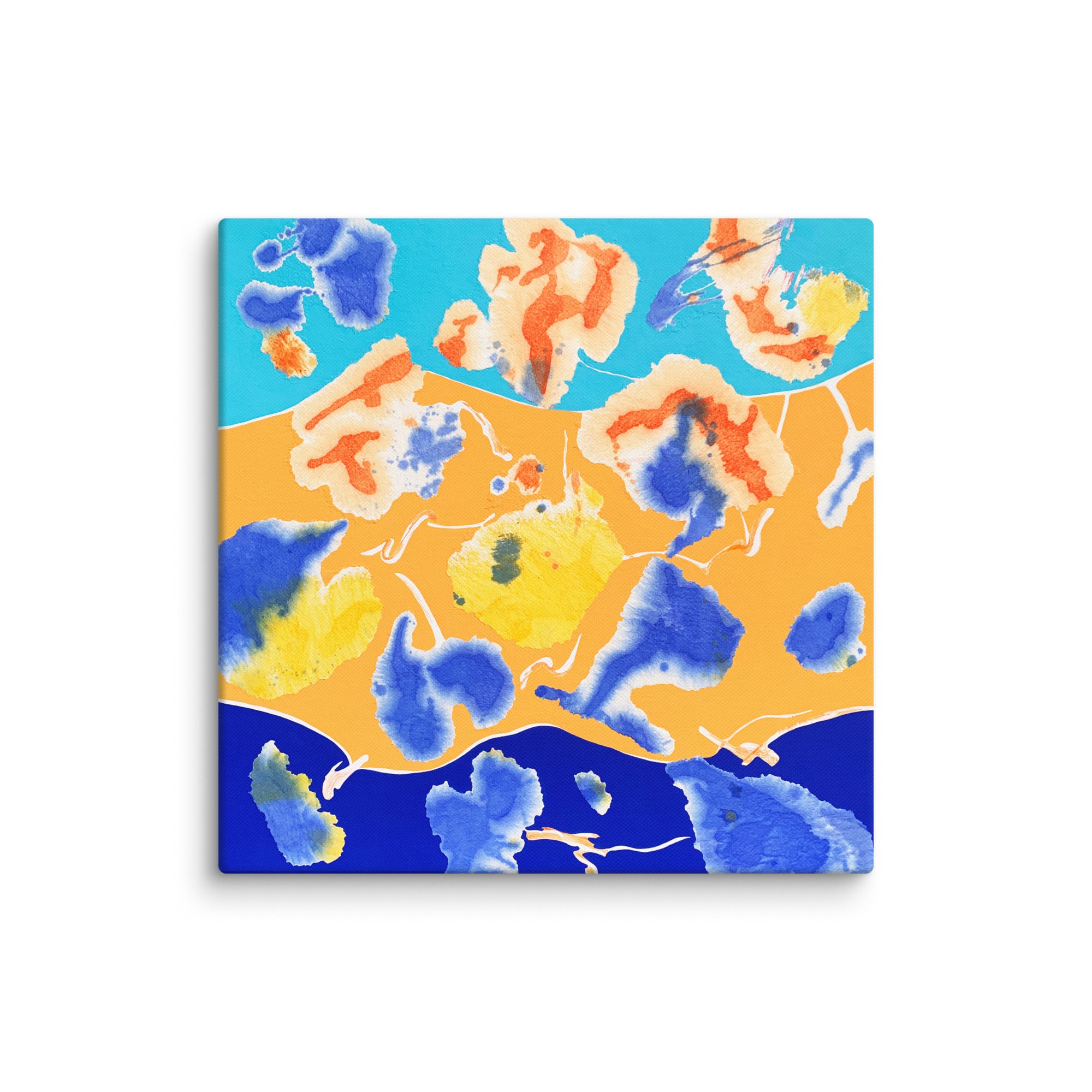 Day at the Beach Abstract  Large Art Canvas Print 37x37
