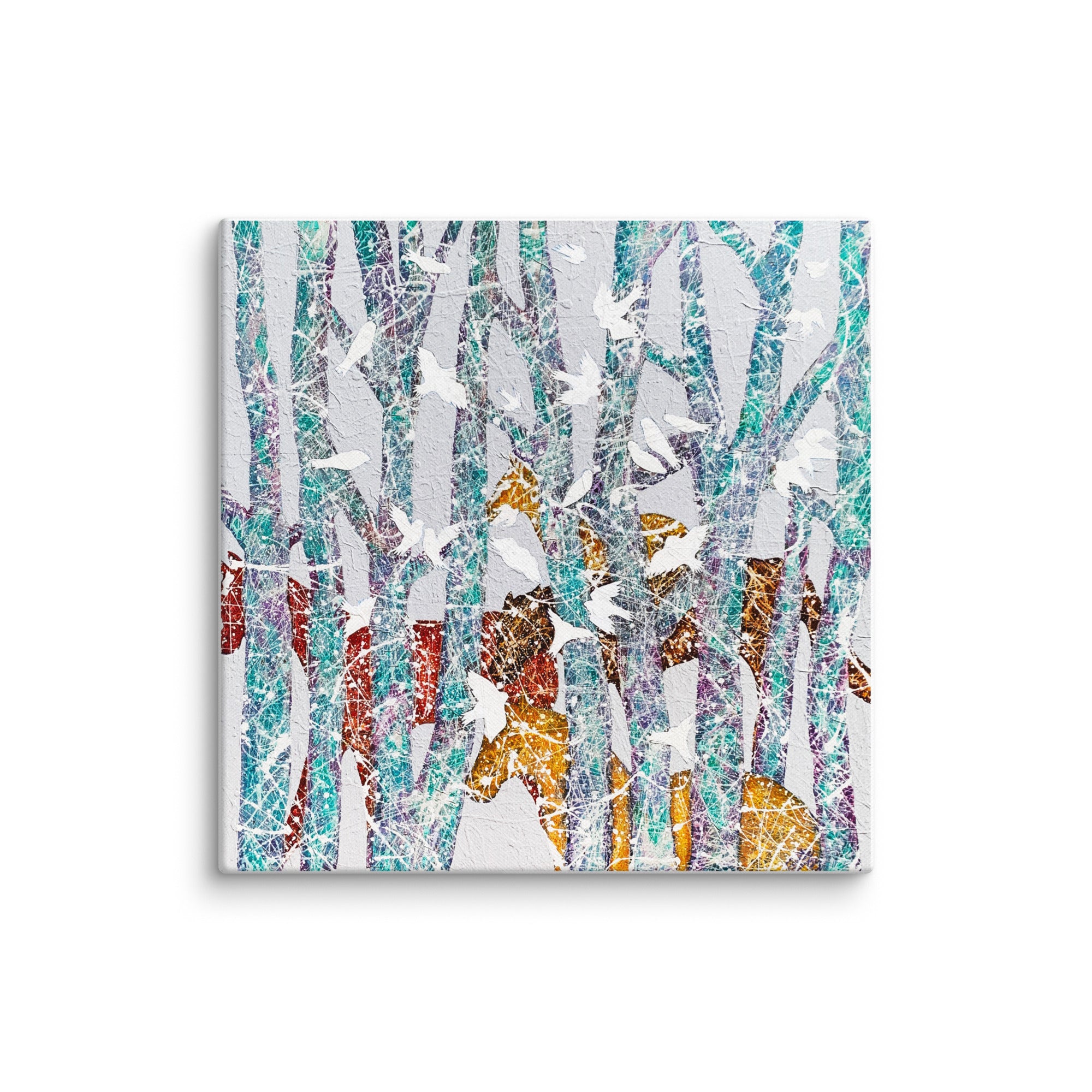 Walk in the Woods Large Art Canvas Print Unframed 37x37