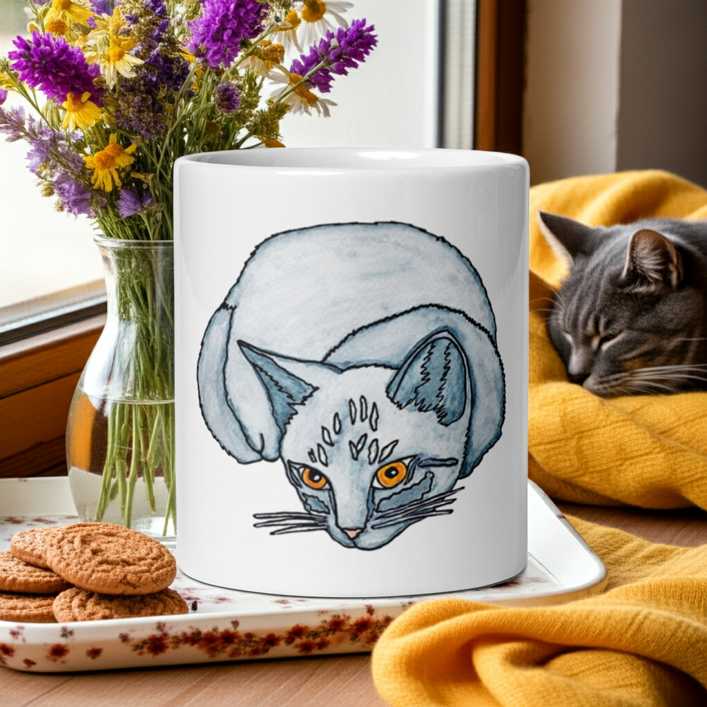 Gray Cat Mug