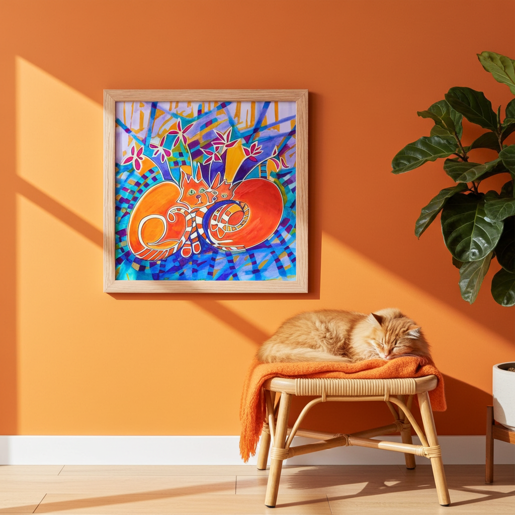 Duplex Cats Framed Poster 12x12