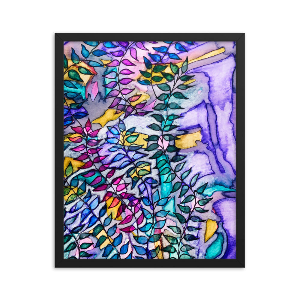 Purple Creek Leaves Framed poster