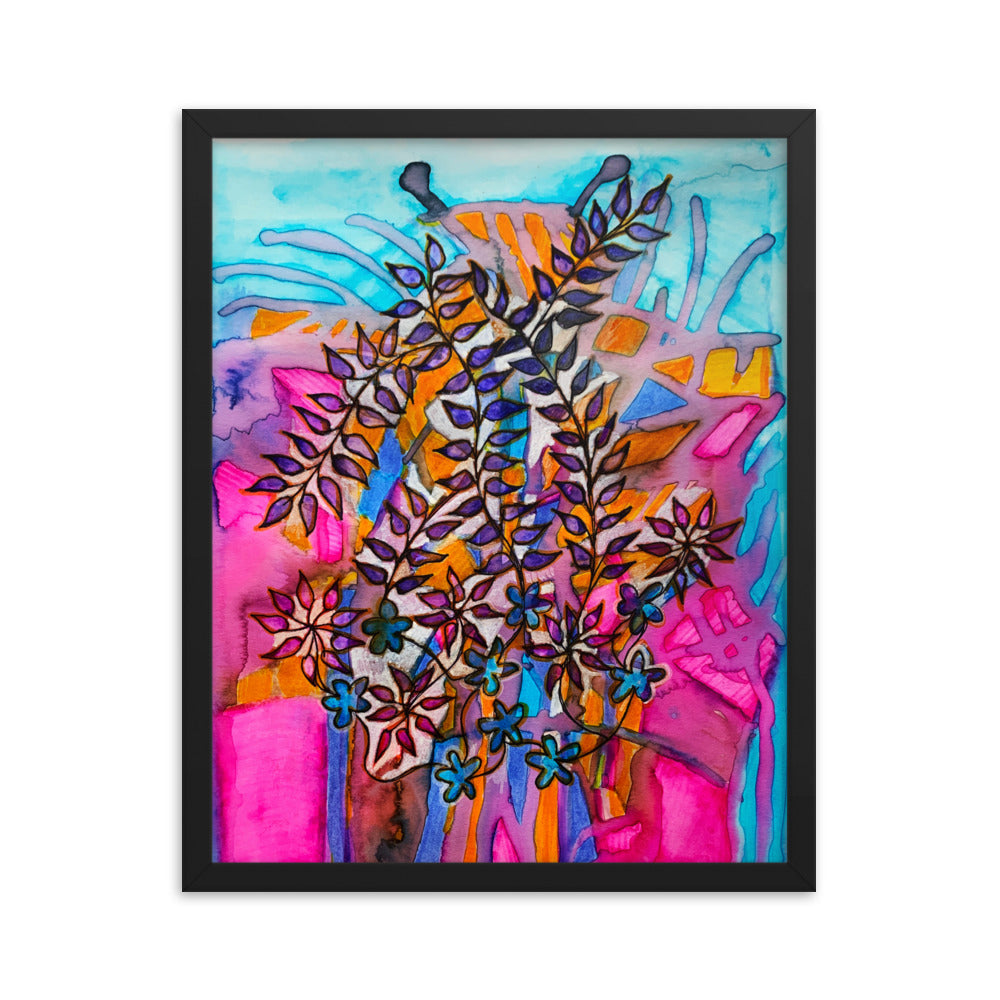 Pink Root Leaves Framed Poster