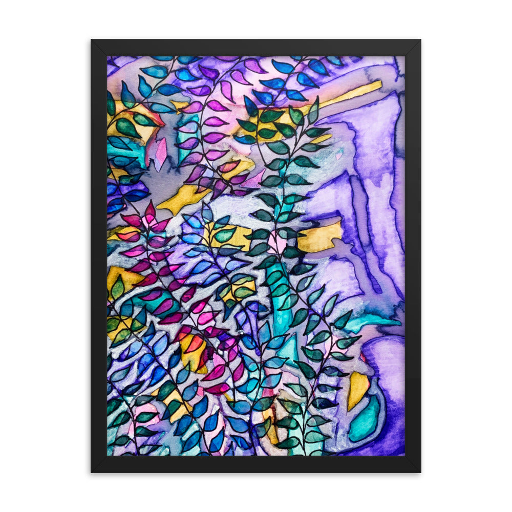 Purple Creek Leaves Framed poster