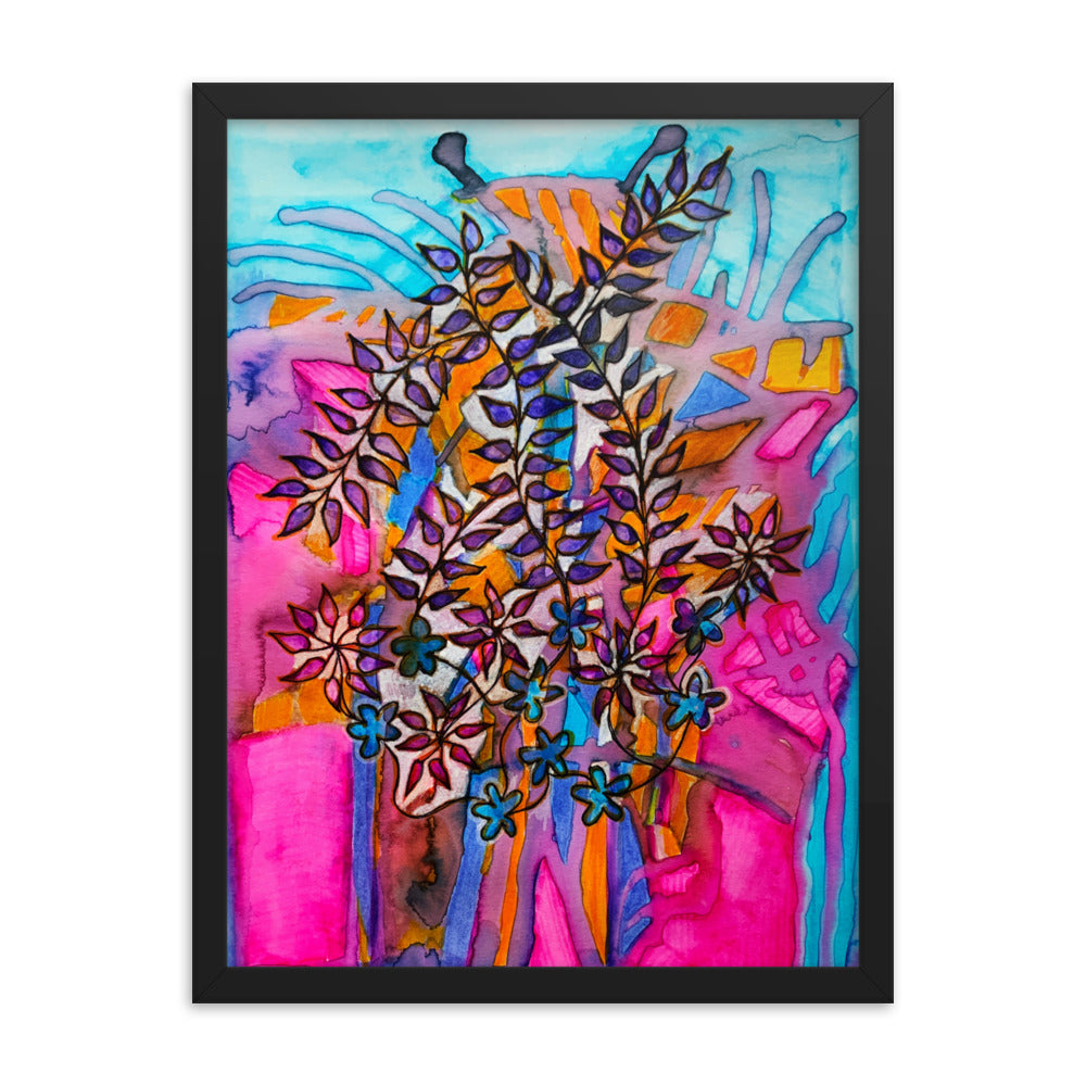 Pink Root Leaves Framed Poster
