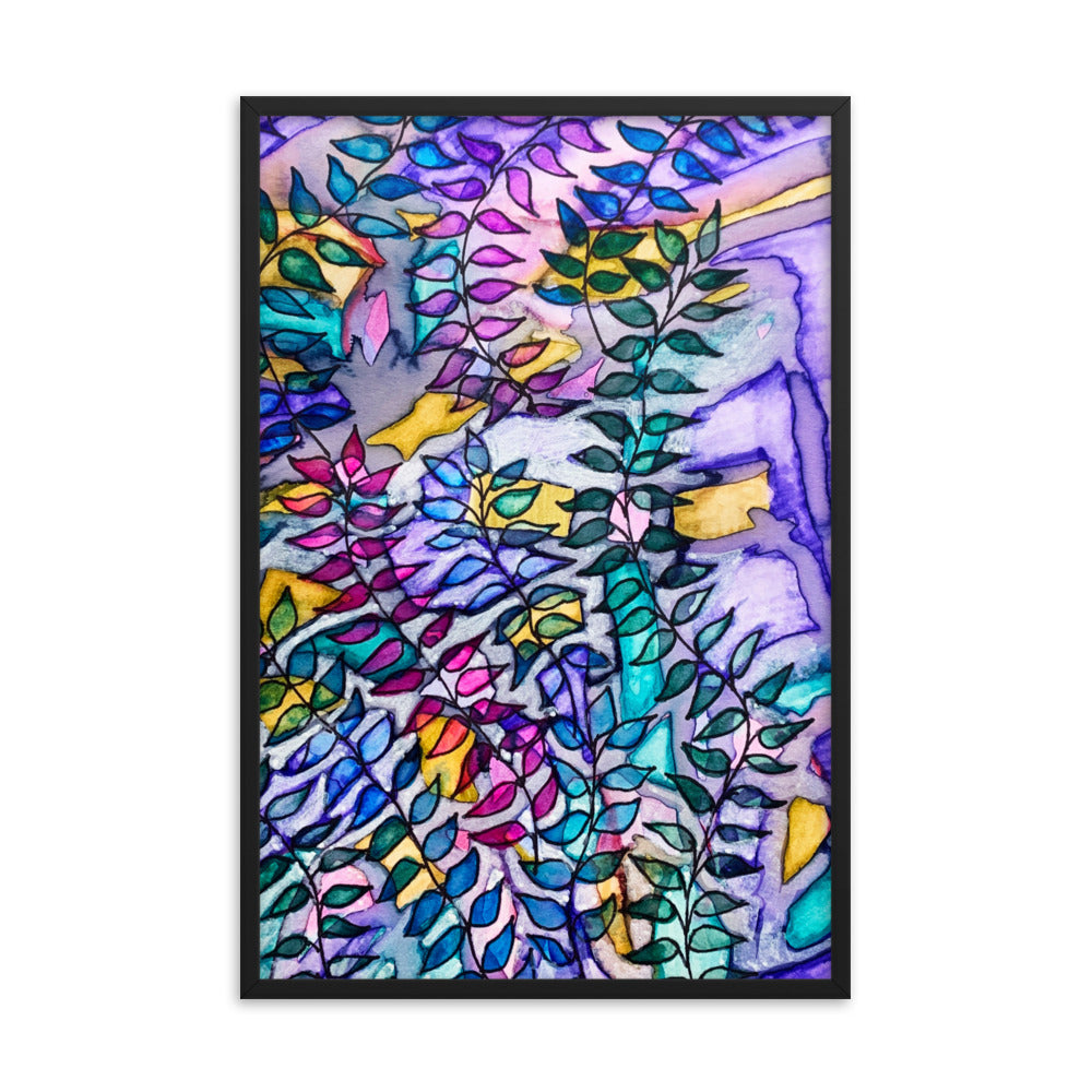 Purple Creek Leaves Framed poster