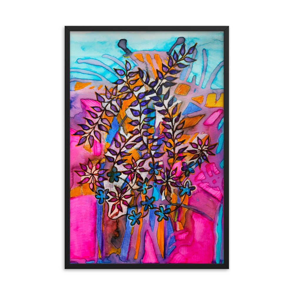Pink Root Leaves Framed Poster