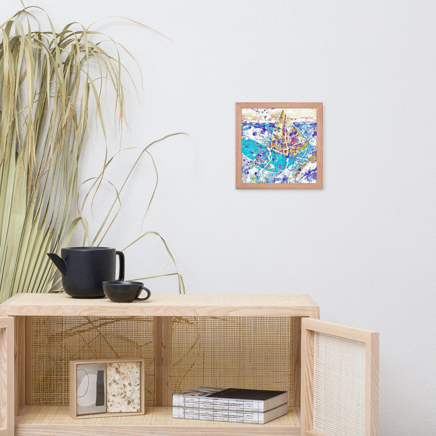 Sailing Abstract Poster Framed