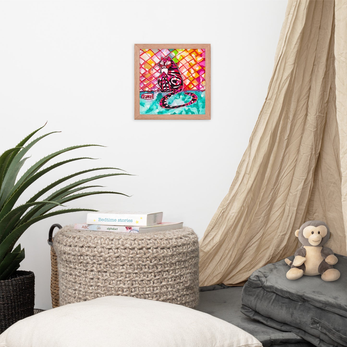 Cat Bowl Nap Framed poster