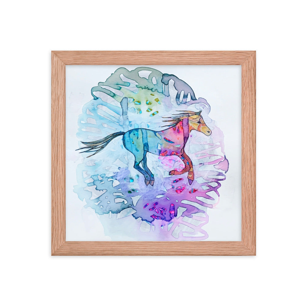 Running Horse poster framed