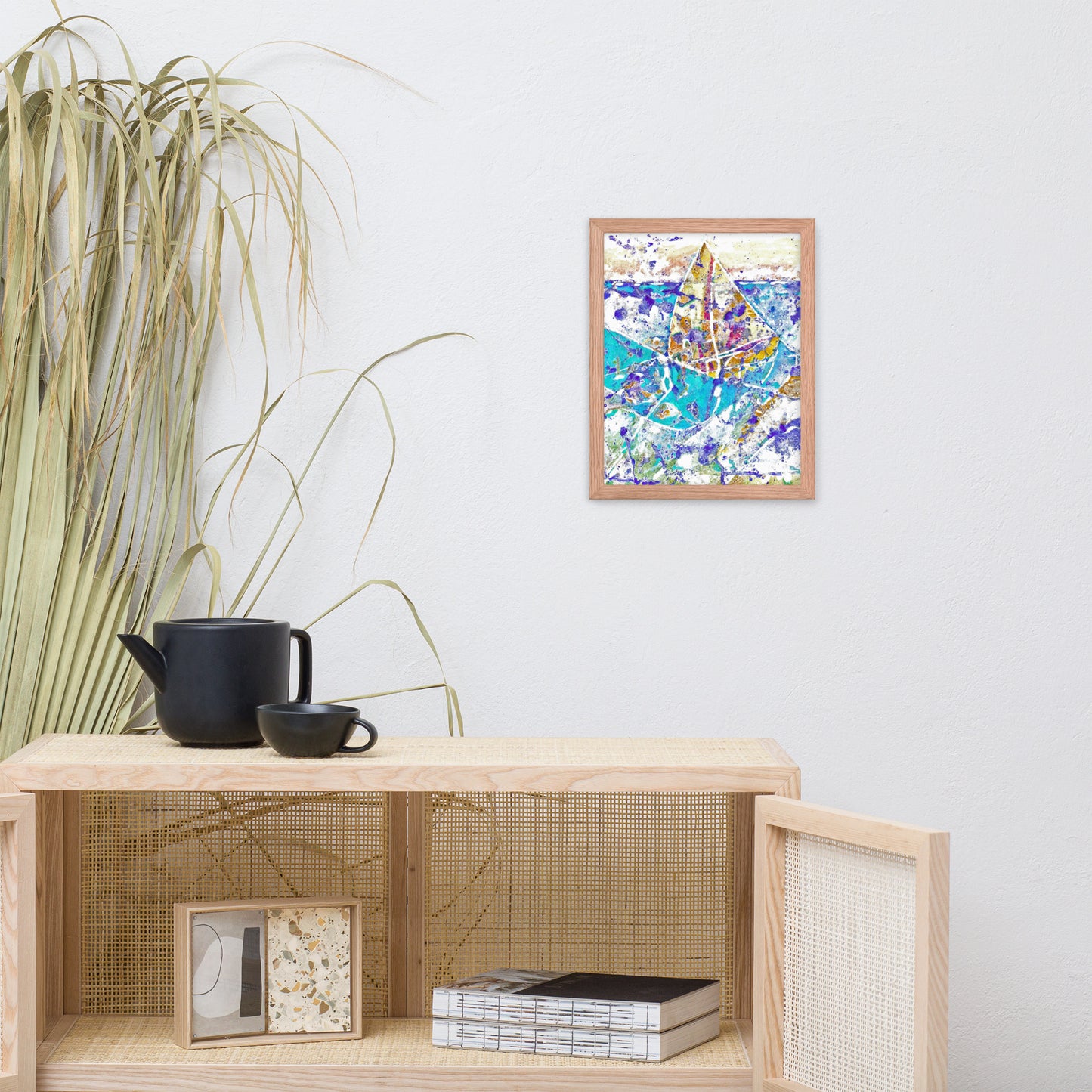 Sailing Abstract Poster Framed